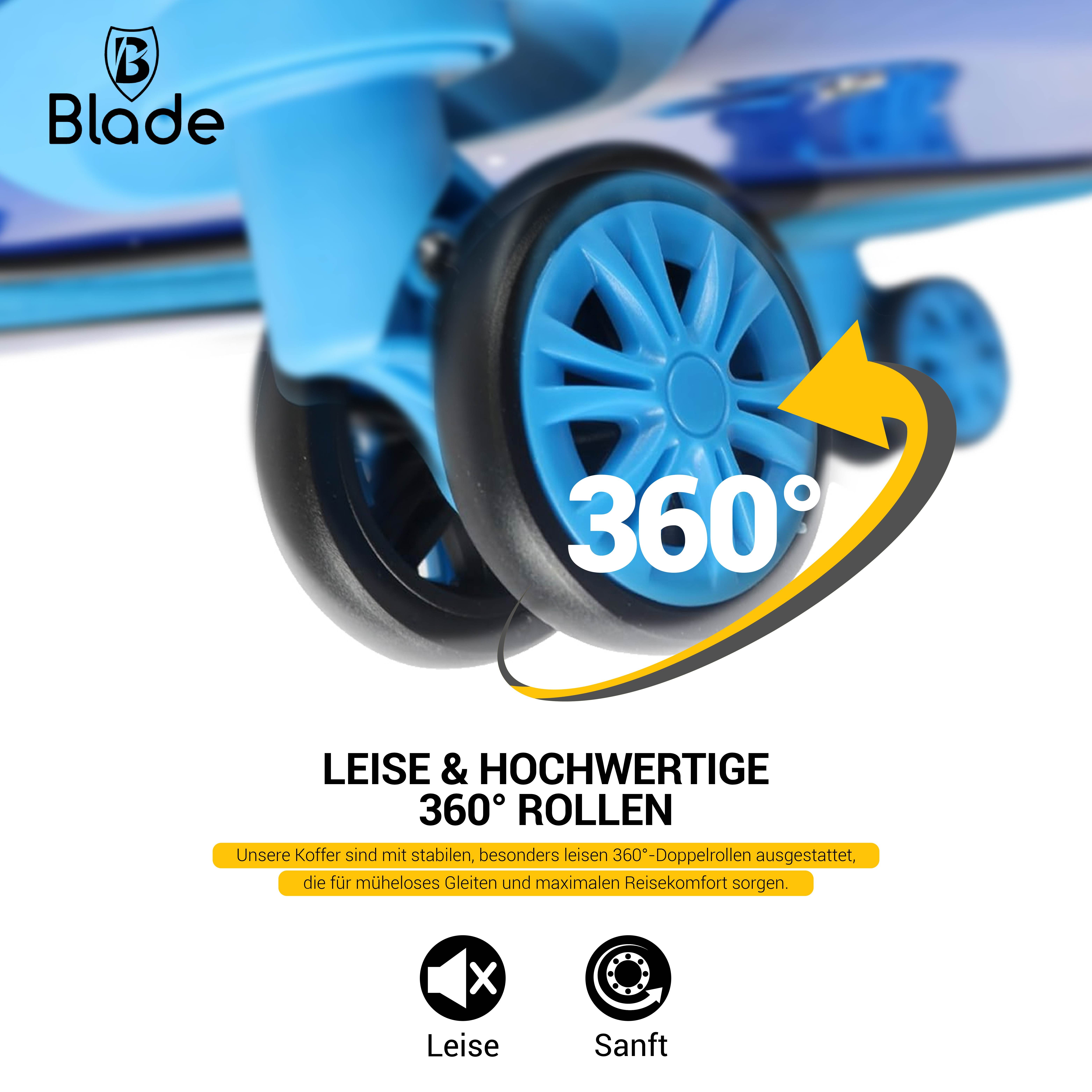 Blade Hartschalen-Trolley Kofferset Erweiterbares Handgepäck Rollkoffer TSA-Schloss ABS+PC SALE – Bild 4 von 5