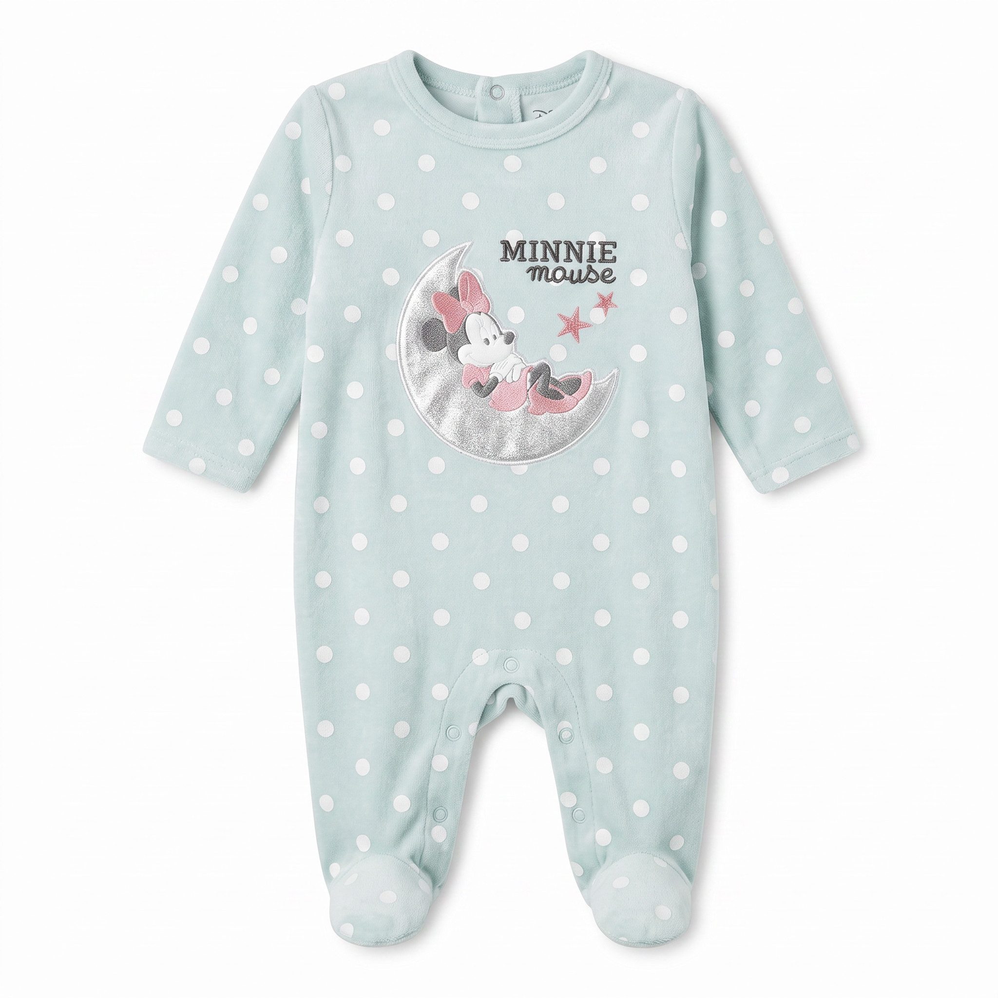 Disney Strampler Disney Minnie Maus Baby Kleinkind Einteiler Velour Gr. 62 bis 92