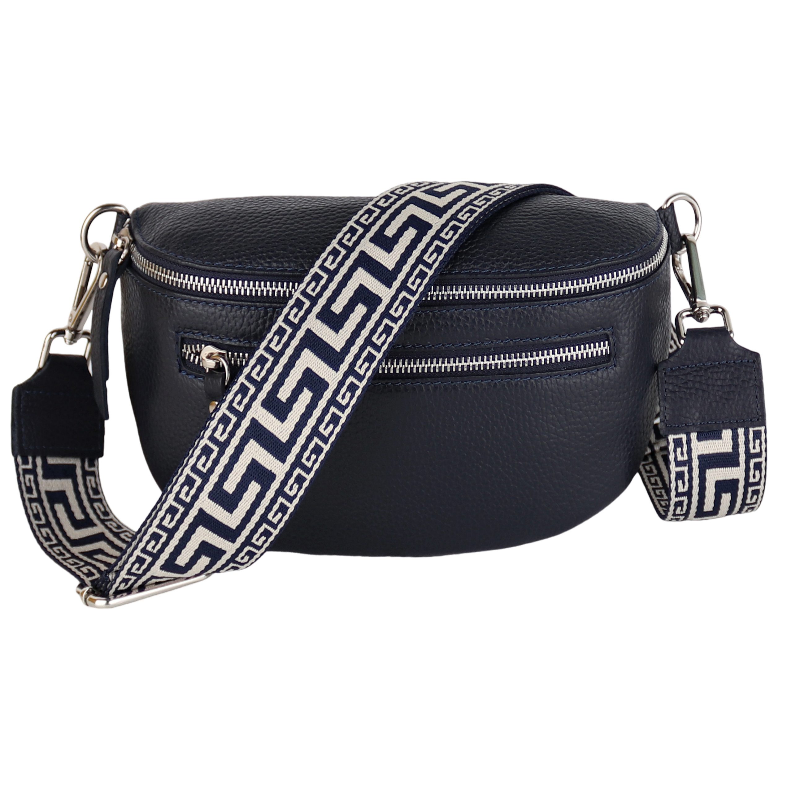 Bauchtasche Damen, Echtleder, Leder, Made in Italy, Umhängetasche, Brusttasche