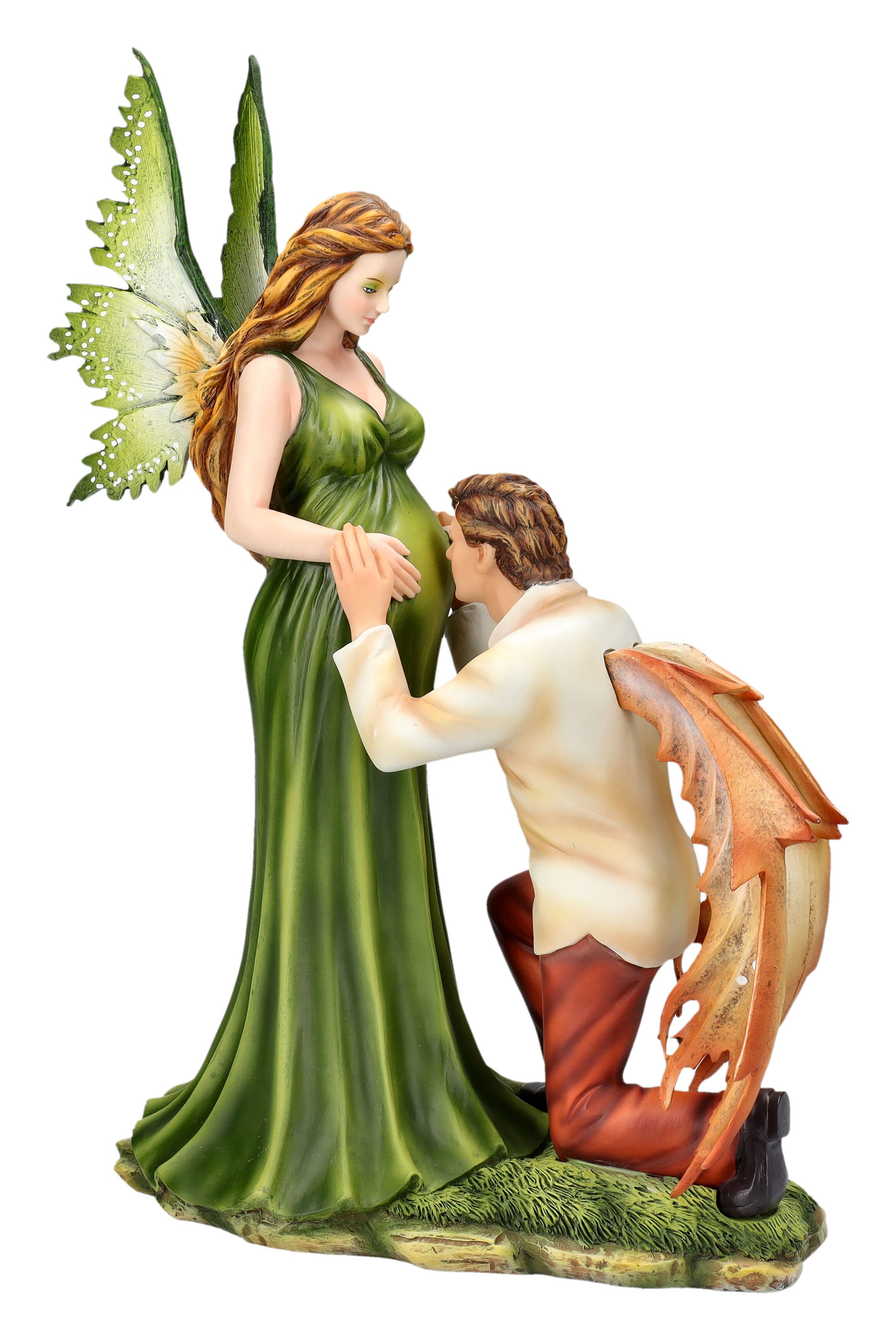 Figuren Shop GmbH Fantasy-Figur Elfen Figur - Mann bewundert Schwangerschaft - Fantasy Fee Dekoration