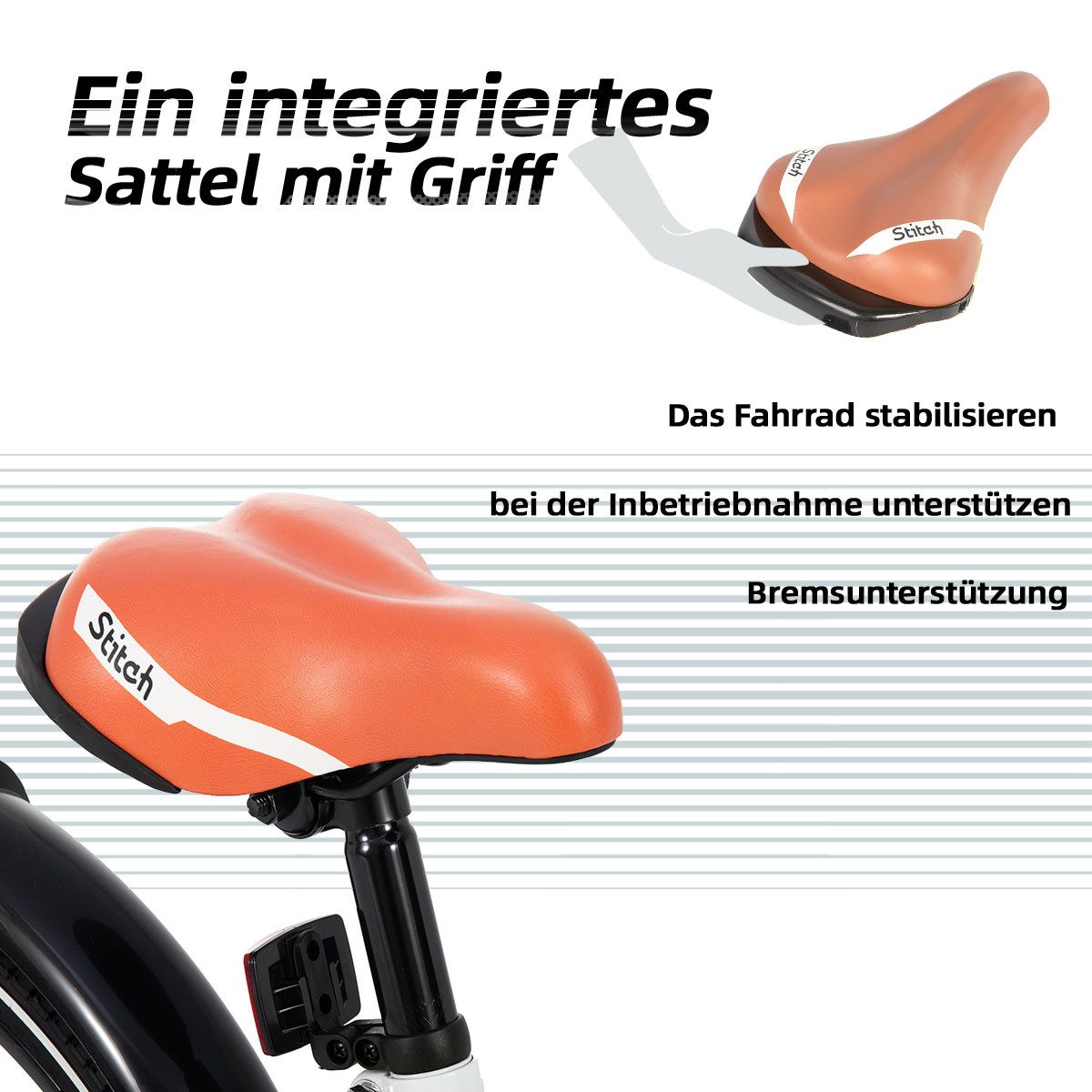 JOYSTAR Kinderfahrrad Totem 12/14/16/18/20 Zoll Kinderfahrrad für 3-13 jährige Jungen, mit Stützräder, Kotflügel, Front and rear dual brakes, Reflektorplatte – Bild 5 von 5