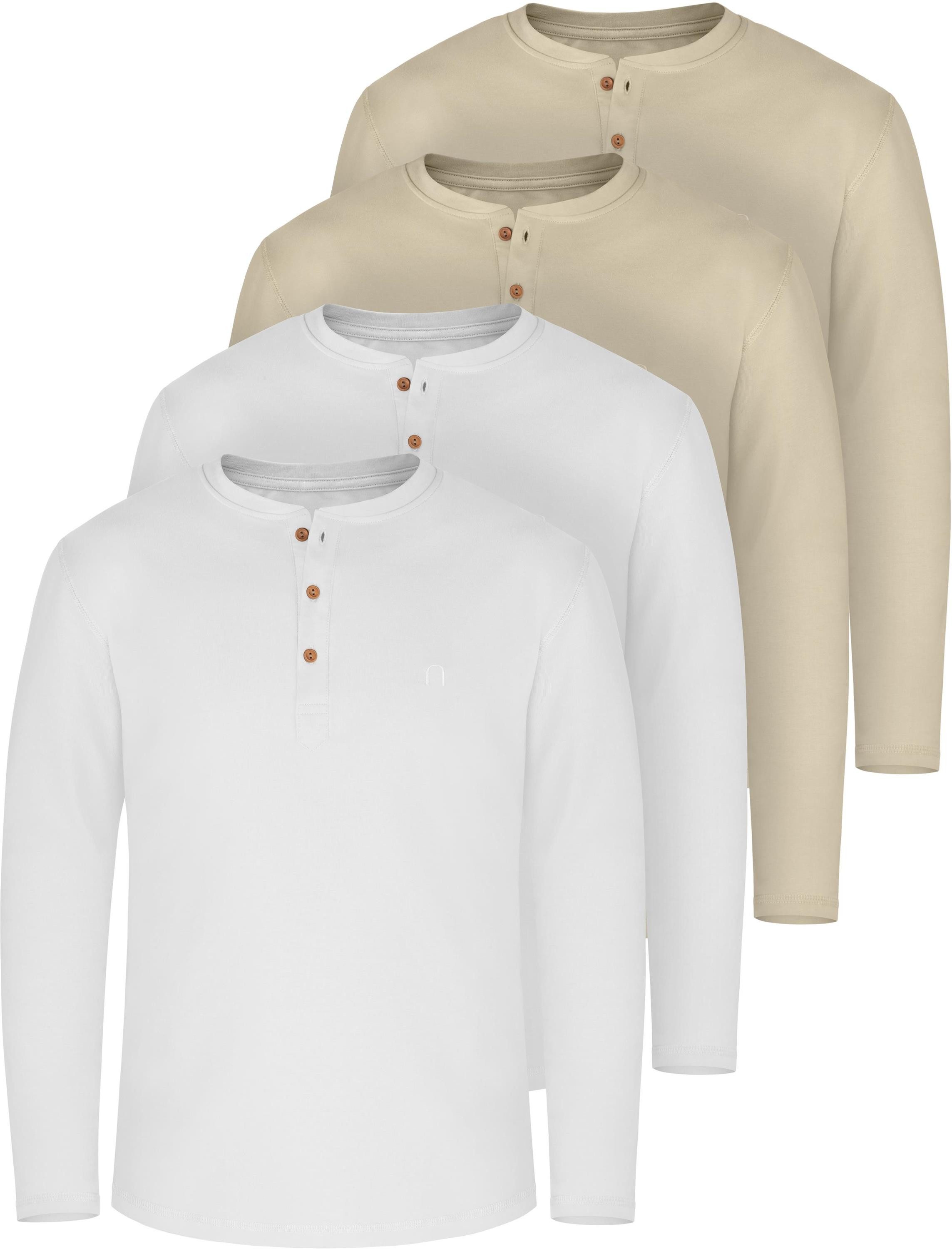 Langarmshirt 4er Set Herren Langarm Shirts aus Bio-Baumwolle