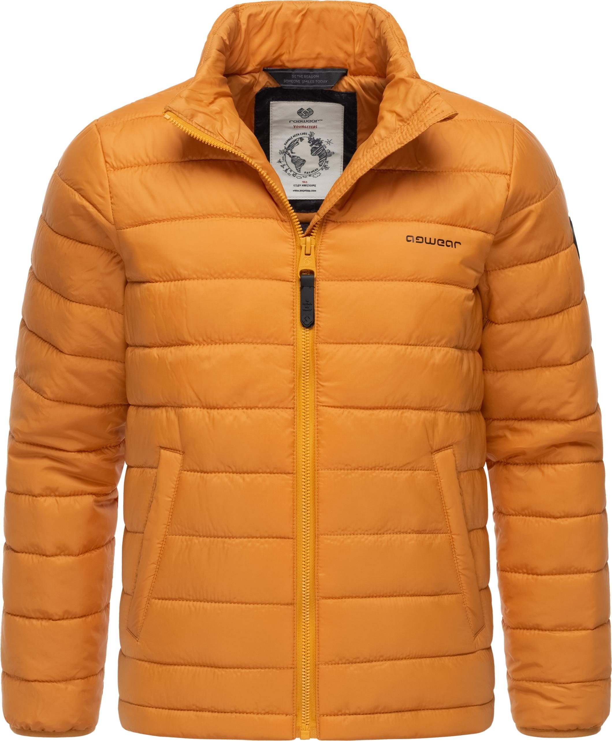 Steppjacke den Eingriffstaschen, perfekt leichte Seitliche für Übergang, Reißverschluss hochschließender Outdoorjacke Ragwear Jungen Yarek