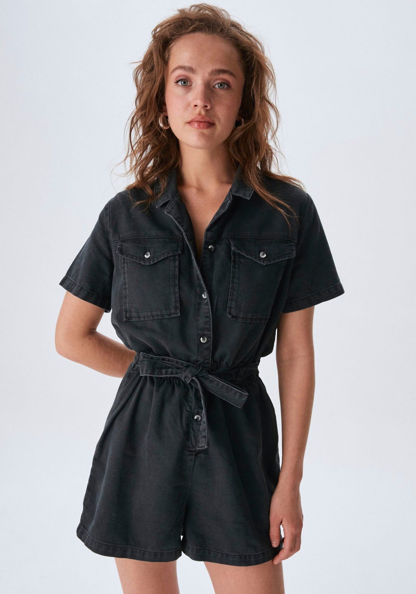 LTB Jumpsuit Evalina in elastischer Denimqualität obsidian wash