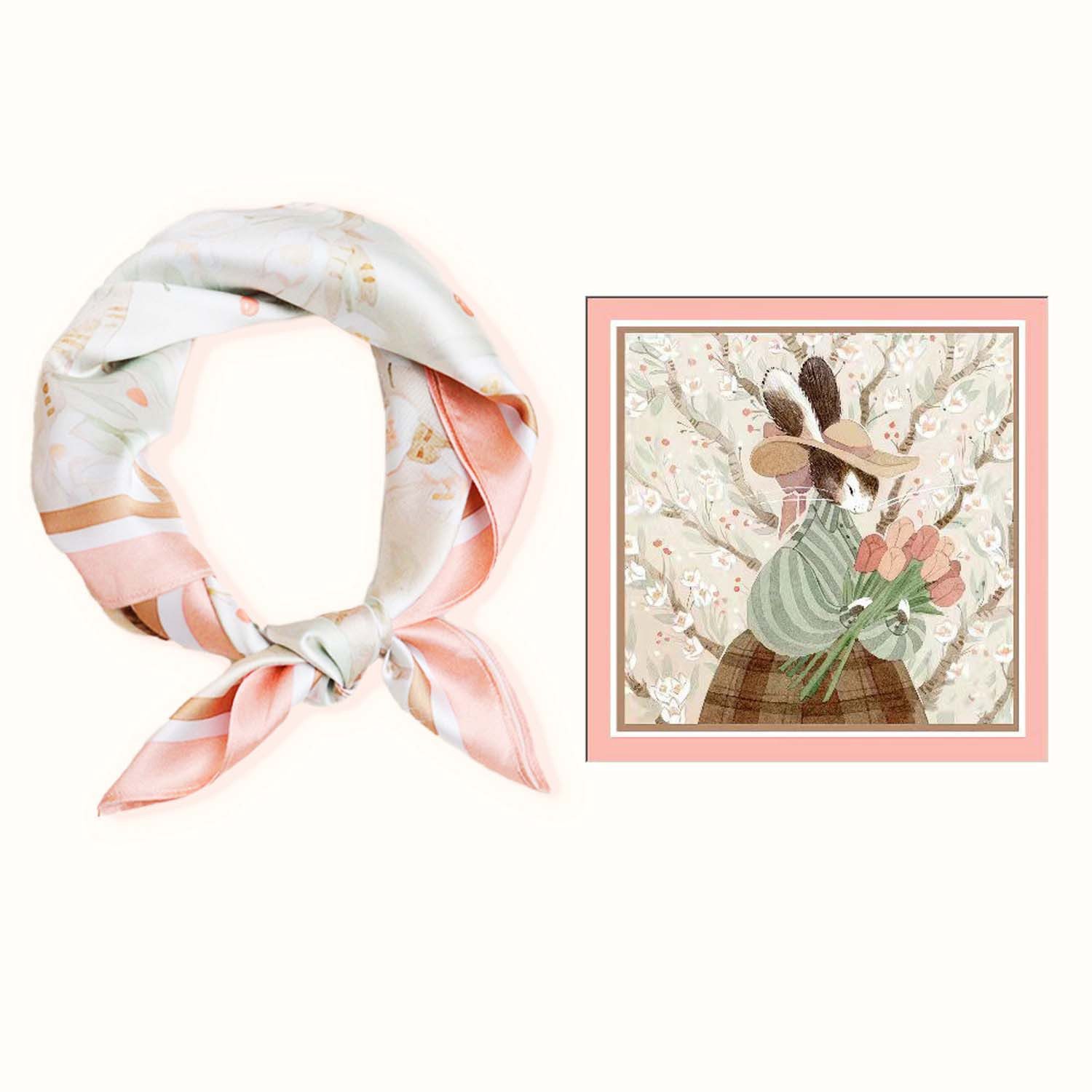 Zaewry Seidentuch Stirnband Quadratischer Haar-Bandanas-Schal für Damen