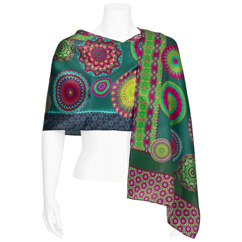 von Lilienfeld Seidenschal Schal 100% Seide Magic Mandala Kunst Mode Maße 172 x 42 cm, reine Seide