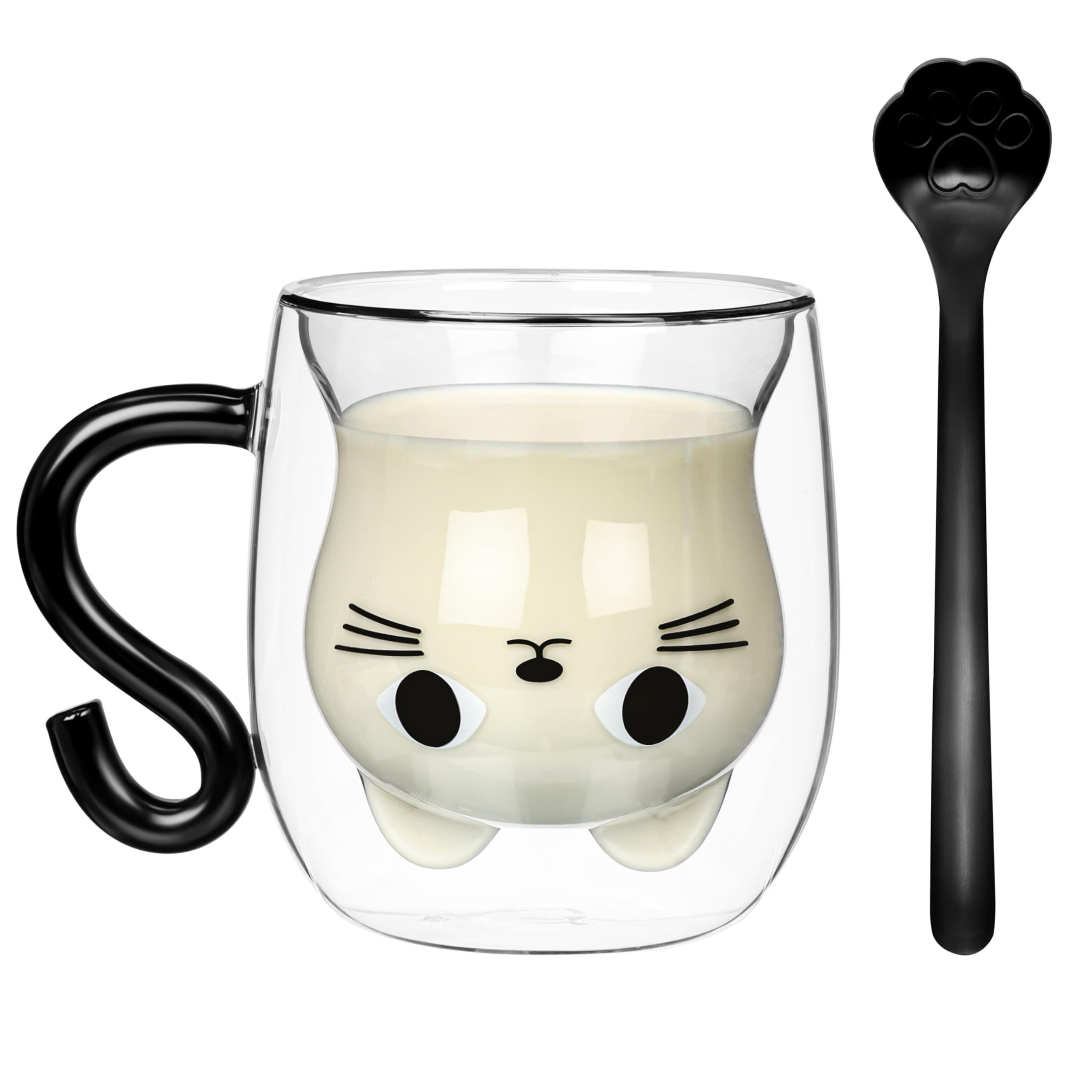 Trinkflasche BELLE VOUS Doppelwandige Katzen Tasse - 290ml - Süße Kaffeetasse