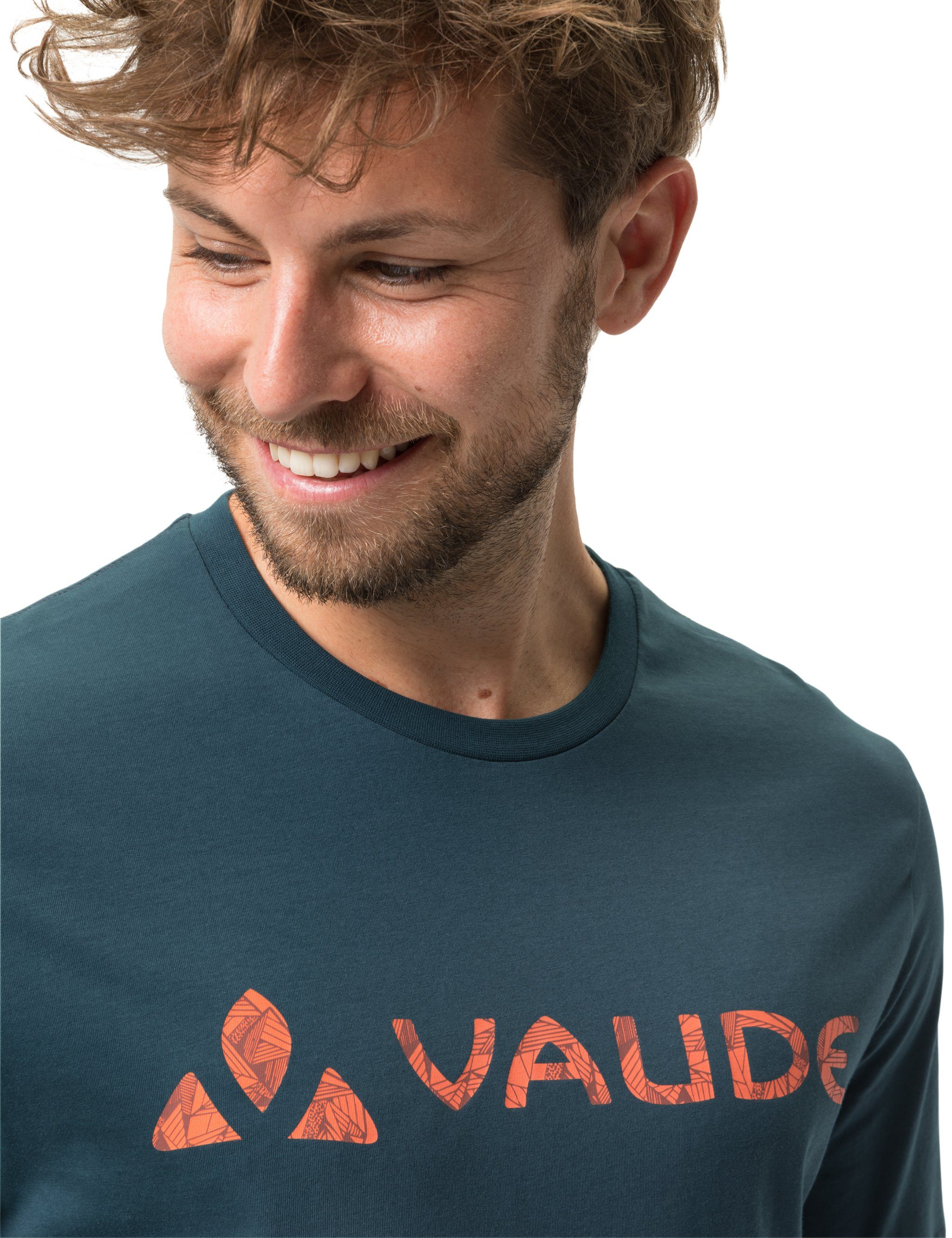 Shirt Grüner (1-tlg) VAUDE Men's T-Shirt Logo Knopf mallard green