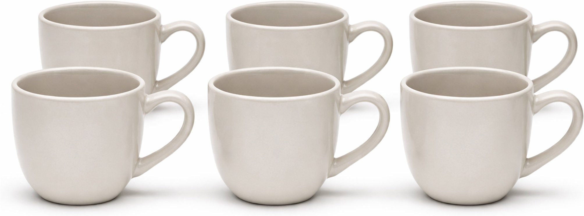 van Well Tasse Kaffee-Obertasse 200 ml Malmö, 6 Stück, 6-tlg., Steingut, spülmaschinen- und mikrowellengeeignet