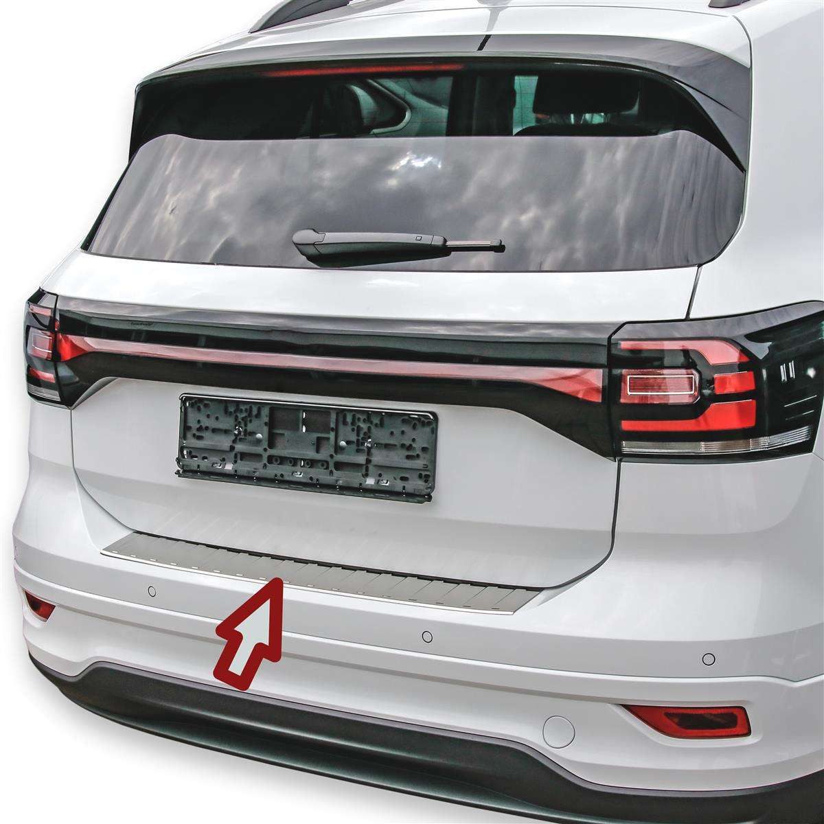 RECAMBO Ladekantenschutz für VW T-Cross, BJ ab 2018> Stoßstangenschutz, V2A rostfrei, Exklusive Optik, praktischer Schutz & perfekte Passform – Bild 2 von 5