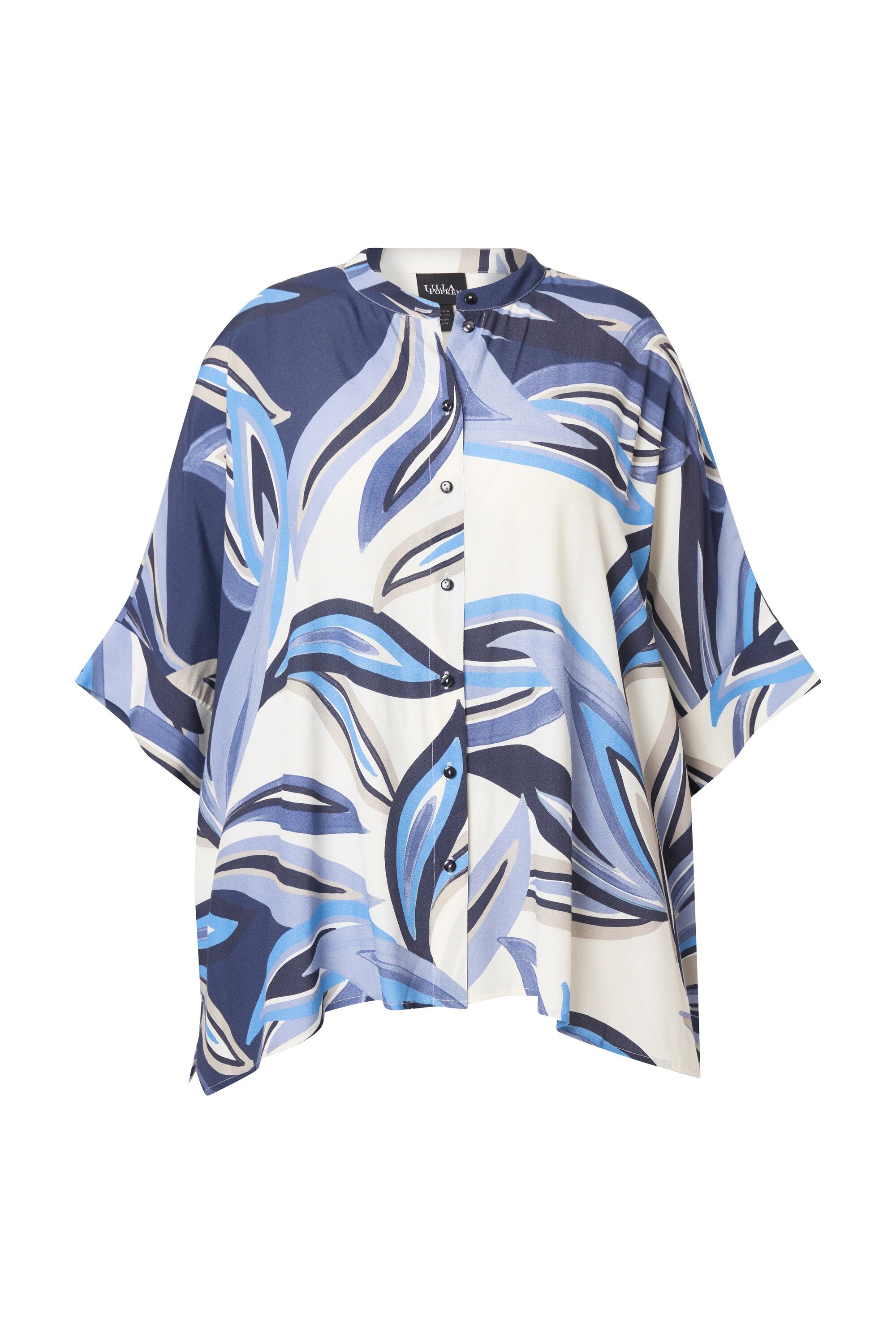 Ulla Popken Hemdbluse Bluse Blätter Oversized günstig online kaufen