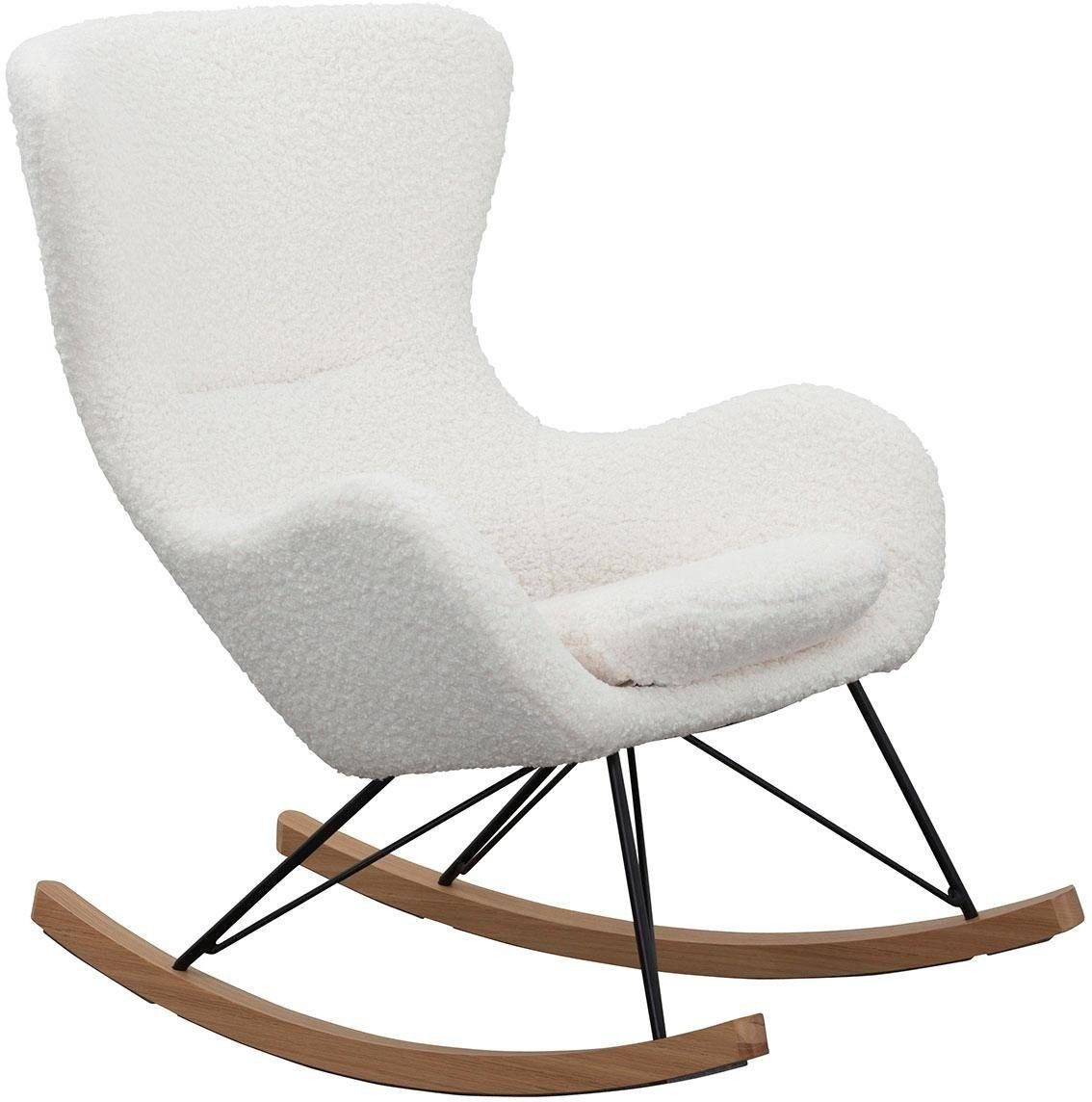 SalesFever Schaukelsessel Entspannender Schaukelstuhl, In charmantem Teddyfell-Design