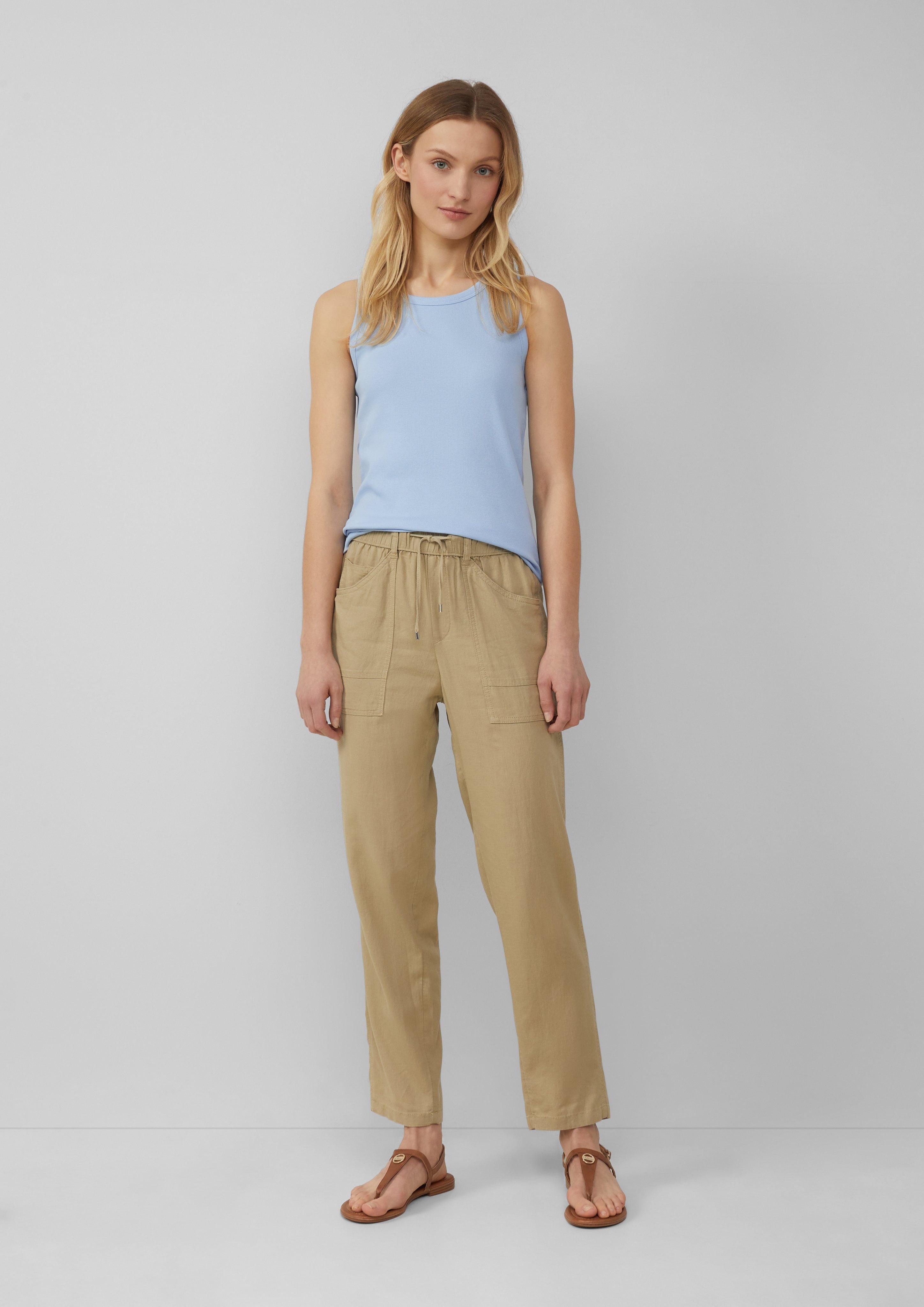 s.Oliver 7/8-Hose Ankle-Jogpants aus Leinenmix Gummizug günstig online kaufen
