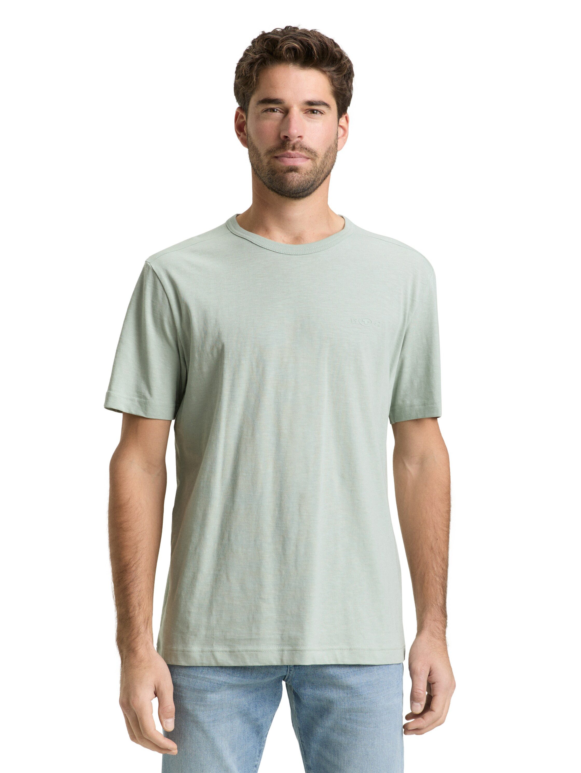 TOM TAILOR T-Shirt mit Logo Stickerei