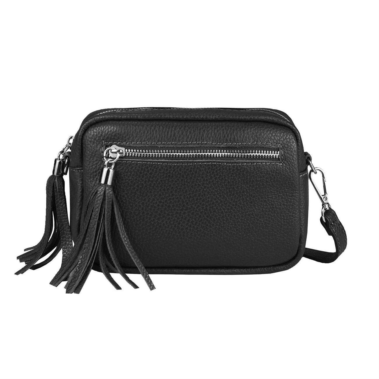 ITALYSHOP24 Schultertasche Made in Italy Damen Leder Tasche CrossOver, als Schultertasche, CrossBody, Umhängetasche tragbar