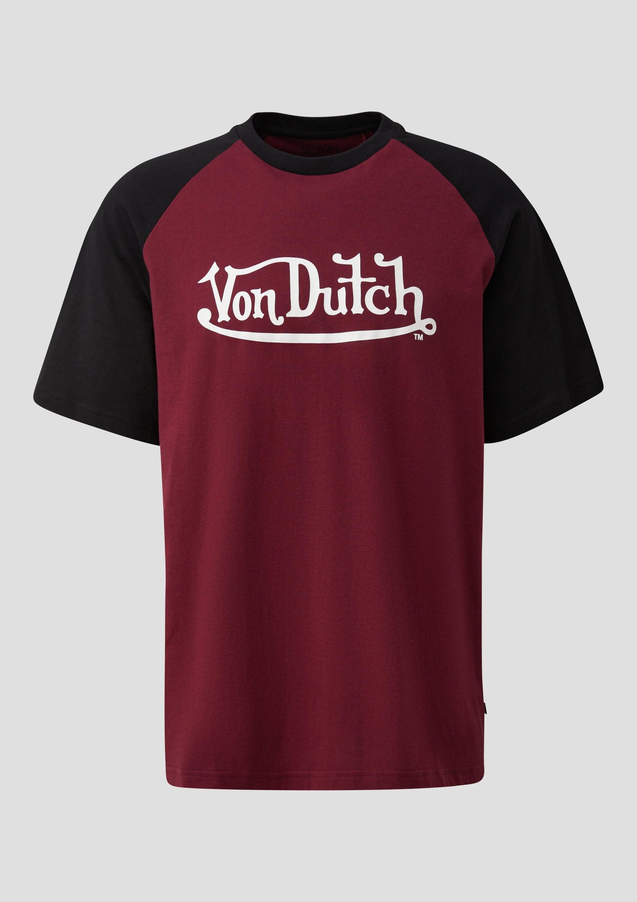 QS Kurzarmshirt T-Shirt Raglan T-Shirt mit Frontdruck, QS x Von Dutch