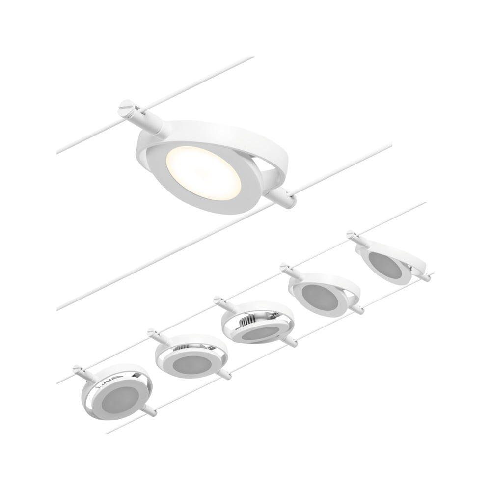 Paulmann Deckenleuchte LED 5x LED, Seilsystem Angabe, fest Basisset Ja, und Seilsystem 1400lm, Chrom keine Roundmac in warmweiss, verbaut, Weiß Leuchtmittel enthalten: 4,5W