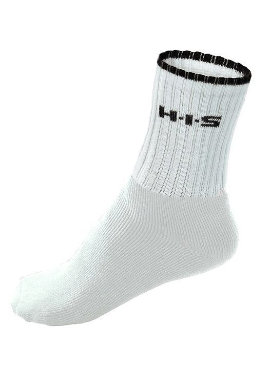 H.I.S Sportsocken Tennissocken Damen Herren Laufsocken (Packung, 6-Paar, Crew Socks Gr. 35-38 bis 47-48) mit Frottee & verstärkten Belastungszonen