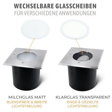 SSC-LUXon LED Gartenstrahler LED Bodenleuchte JADINA schwenkbar, flach & eckig IP67 mit fourSTEP, Neutralweiß