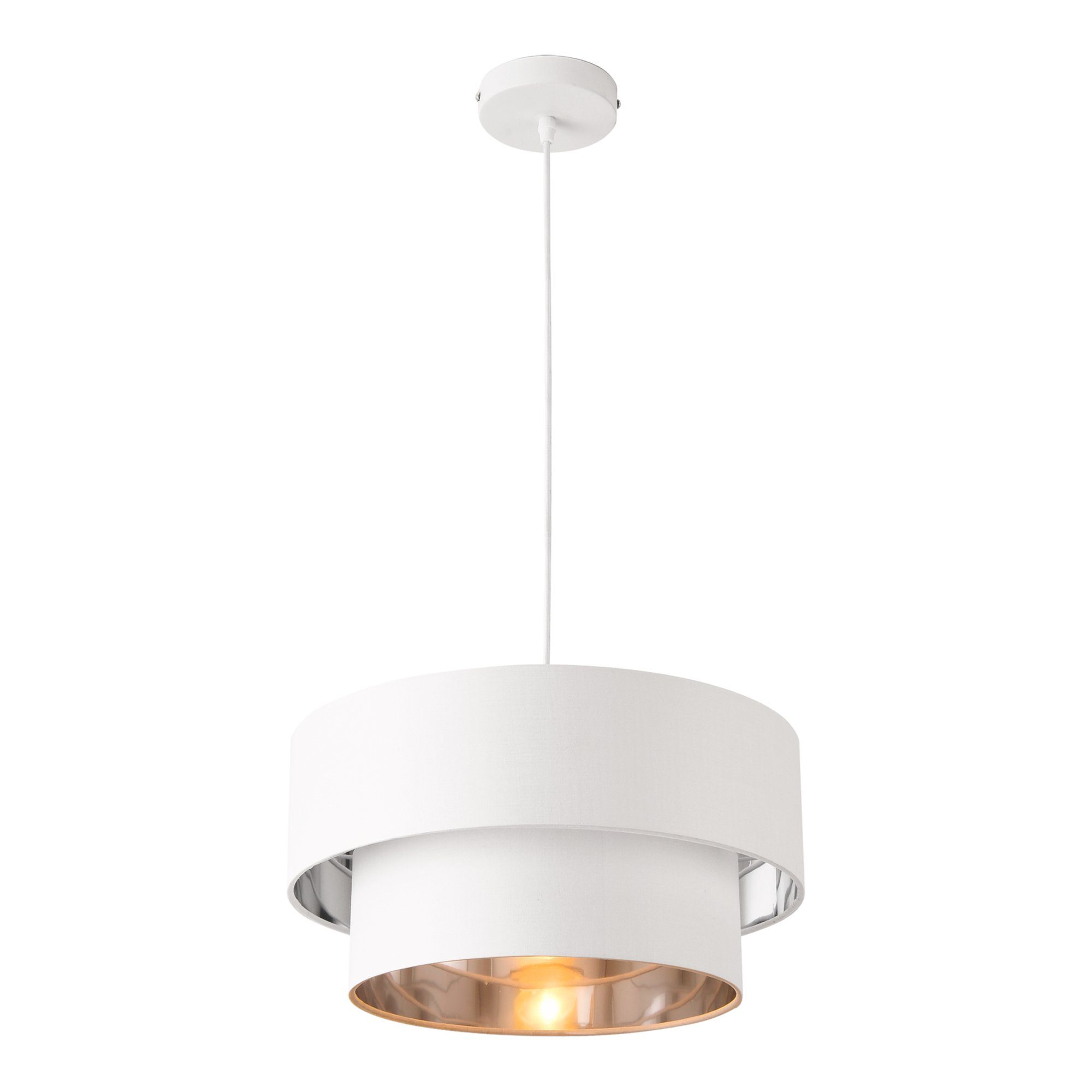 lux.pro Hängeleuchte, ohne Leuchtmittel, »Lopar« Deckenleuchte Pendelleuchte 40cm weiß/silber