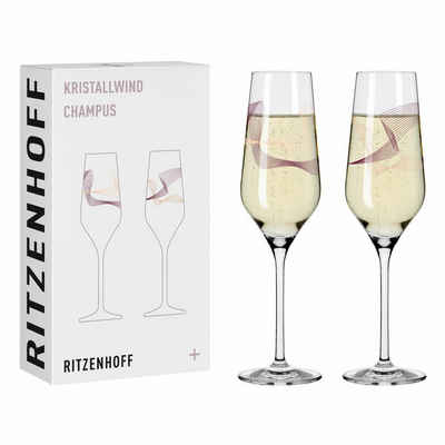 Ritzenhoff Champagnerglas »Kristallwind Champagner 2er-Set 001«, Kristallglas, Made in Germany