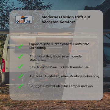 osoltus Campingstuhl osoltus Alu Camping Klappsessel Hochlehner MPO Van schwarz / beige