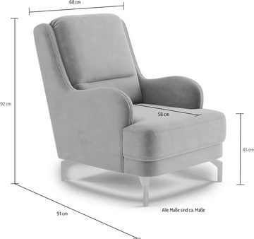 sit&more Sessel Orient 4 V, inkl. 1 Zierkissen mit Strass-Stein, goldfabene Metallfüße