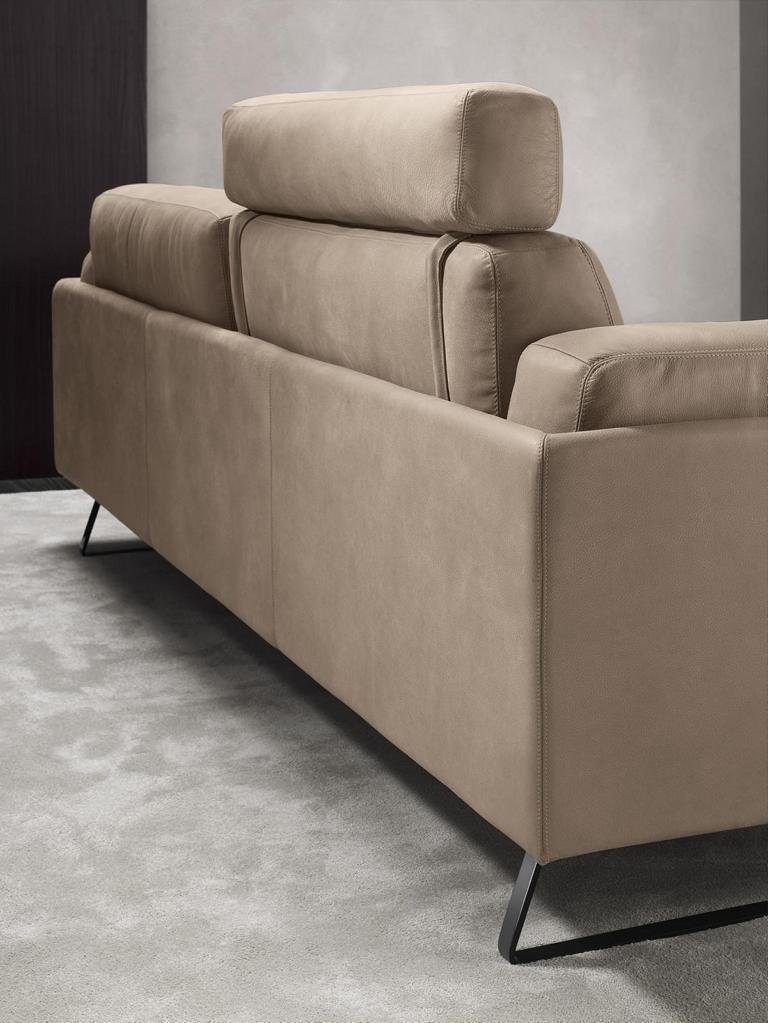 Luxus 4 4-Sitzer Beige Sitzer JVmoebel Design Polster Viersitzer Couch Sofa Ledersofas