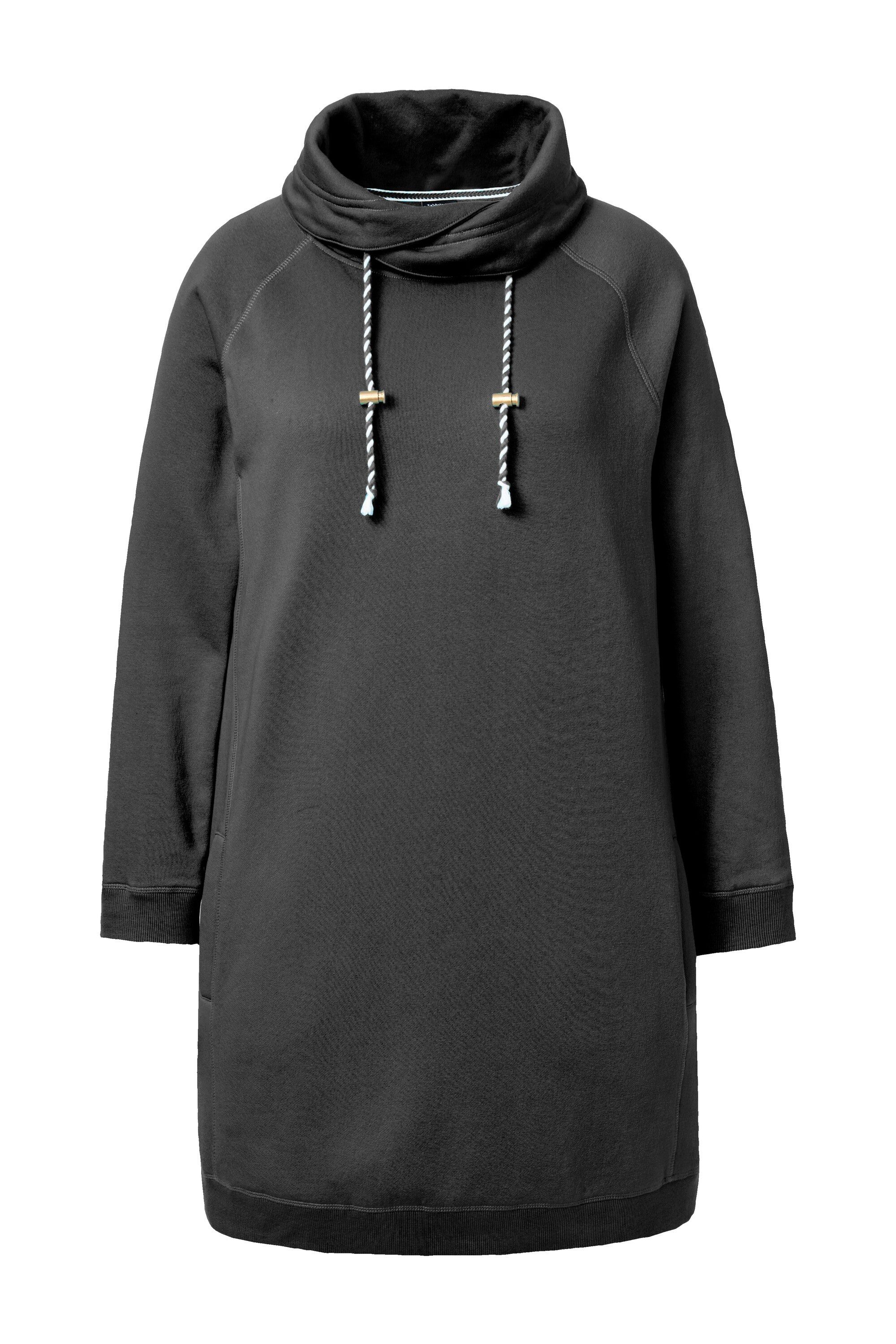 Ulla Popken Jerseykleid Sweatkleid Stehkragen Langarm Taschen günstig online kaufen