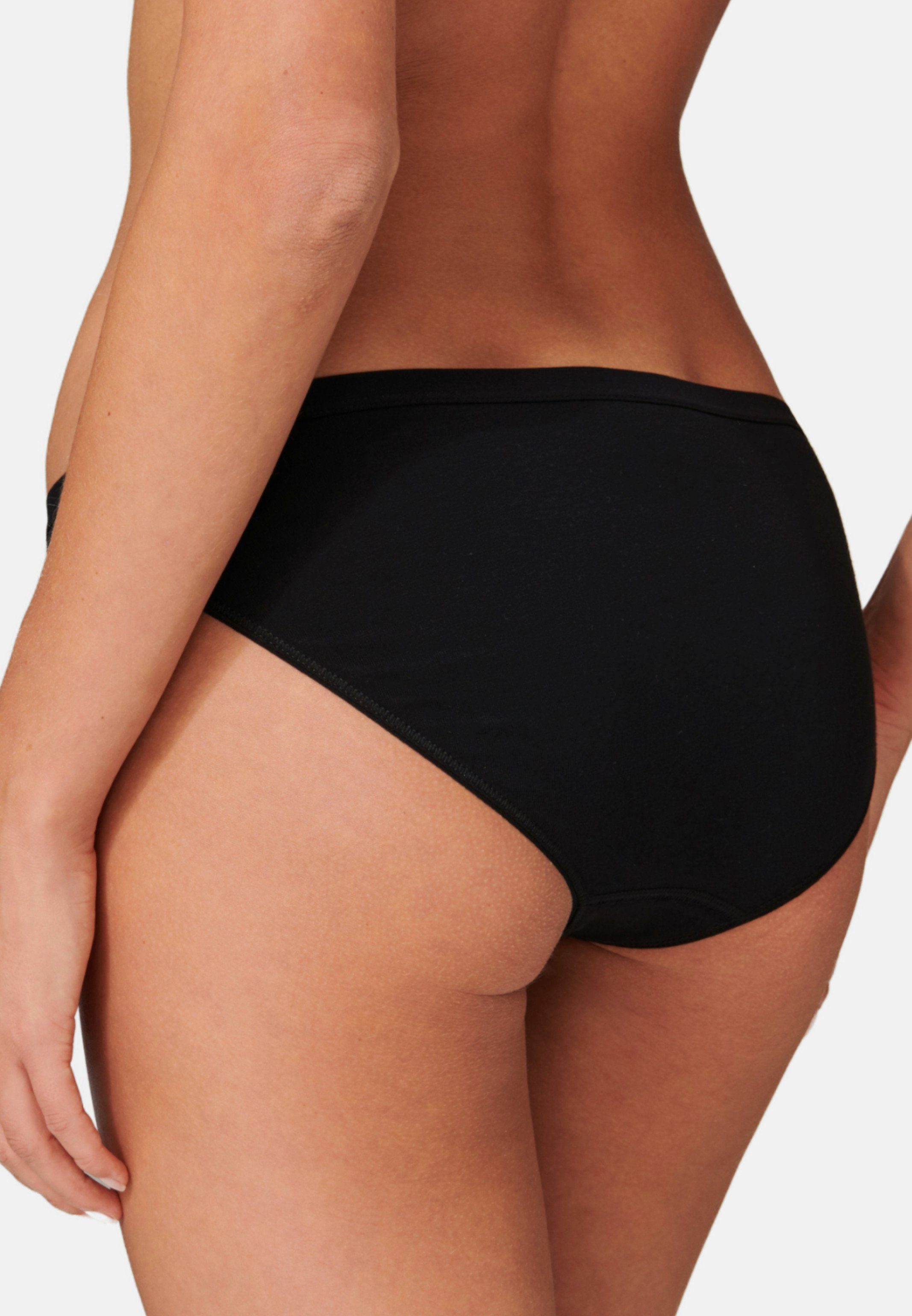 Pack supersofter flache Mini-Slip Schwarz Minislip - Nähte - 95/5 und 2-St) Organic (Spar-Set, 2er Besonders Bund Schiesser Baumwolle