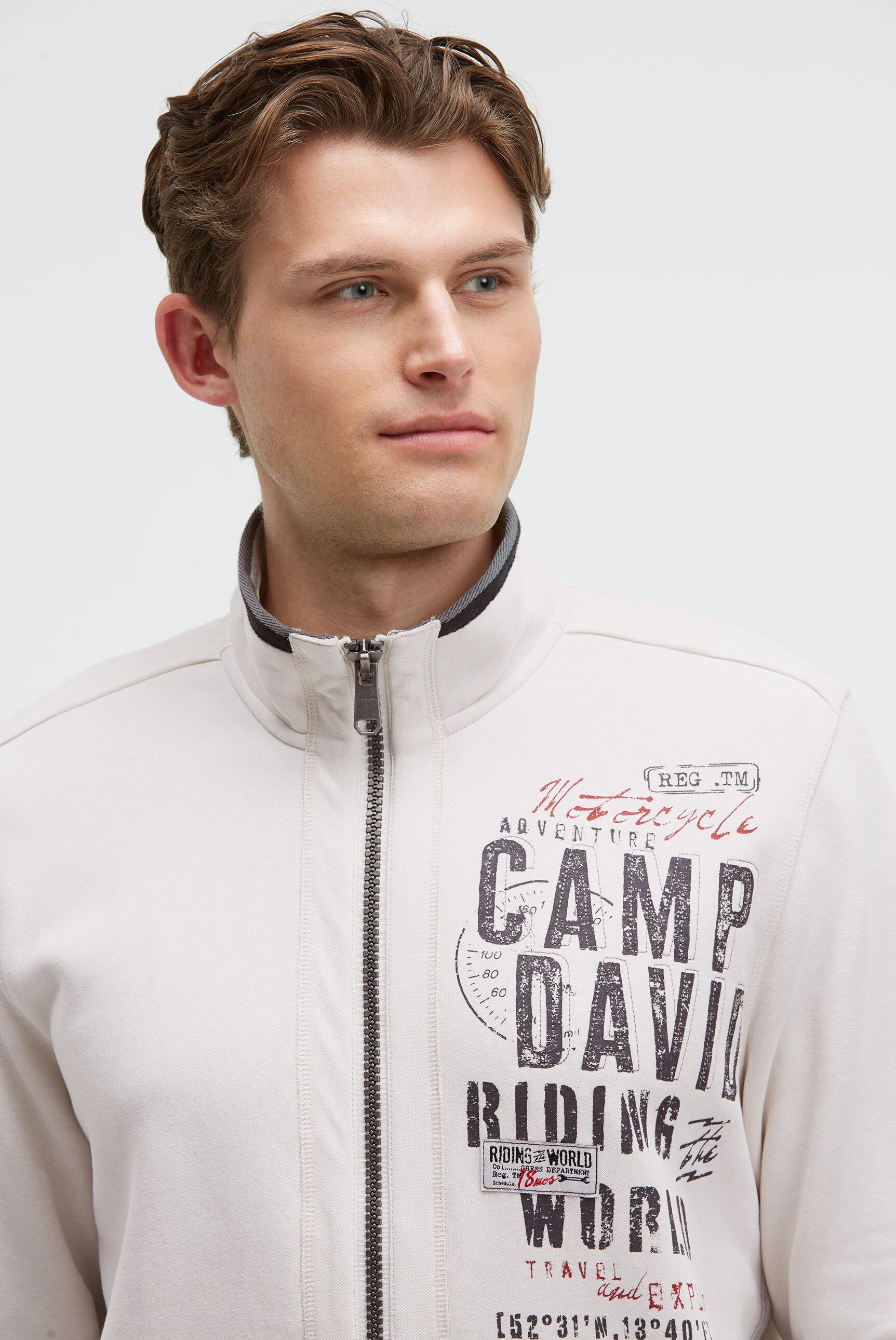 CAMP DAVID Sweatjacke mit Stehkragen