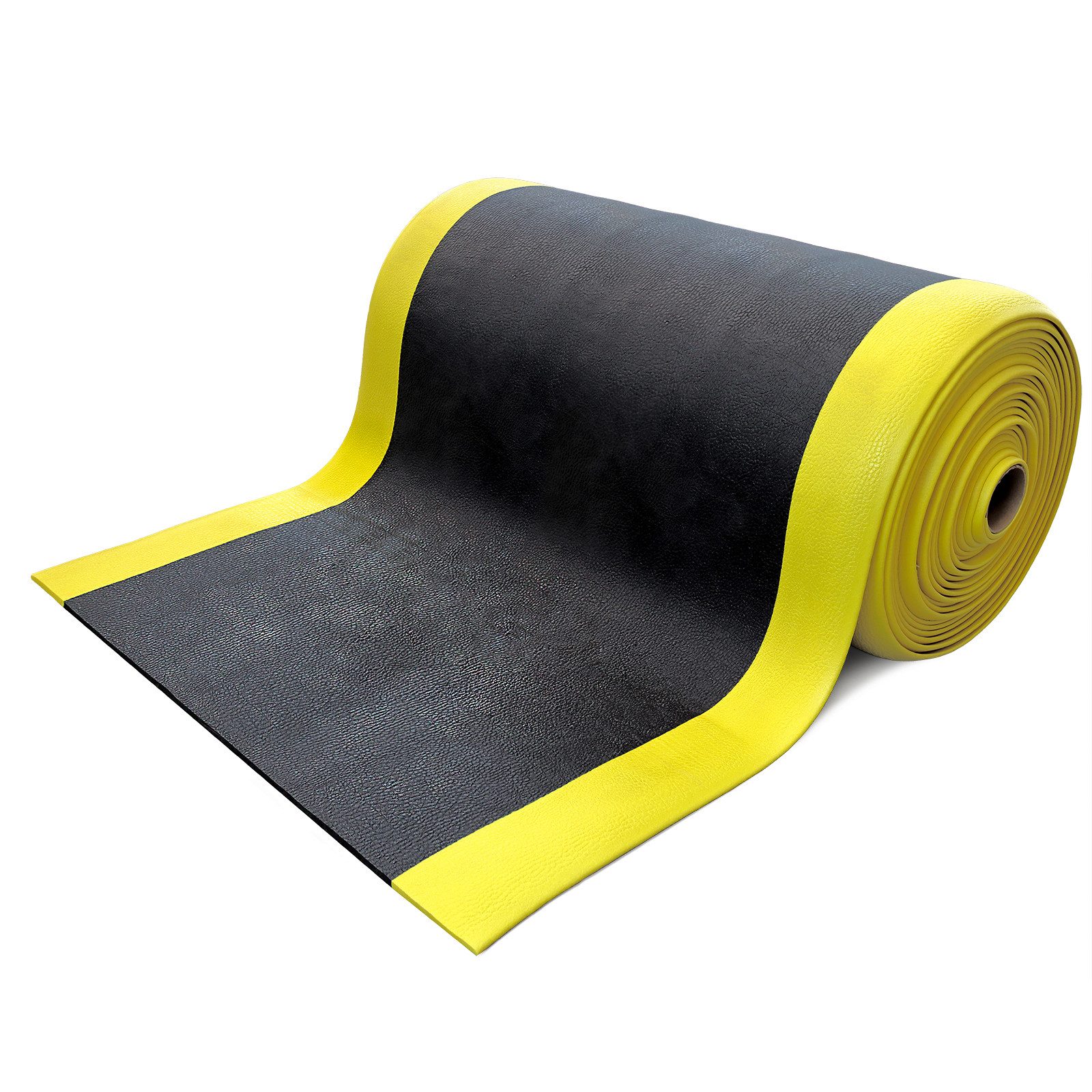 PROREGAL® Gummimatte Anti-Ermüdungsmatte aus Vinyl, HxBxT 1x90x1800cm, gelb/schwarz
