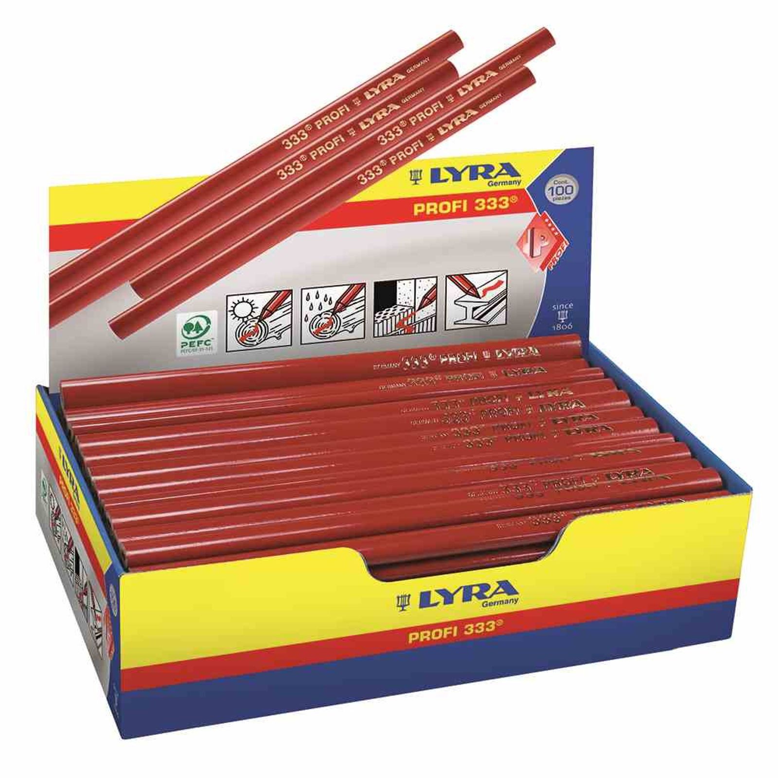 LYRA Bleistift Zimmermannsbleistift 24 cm lang oval