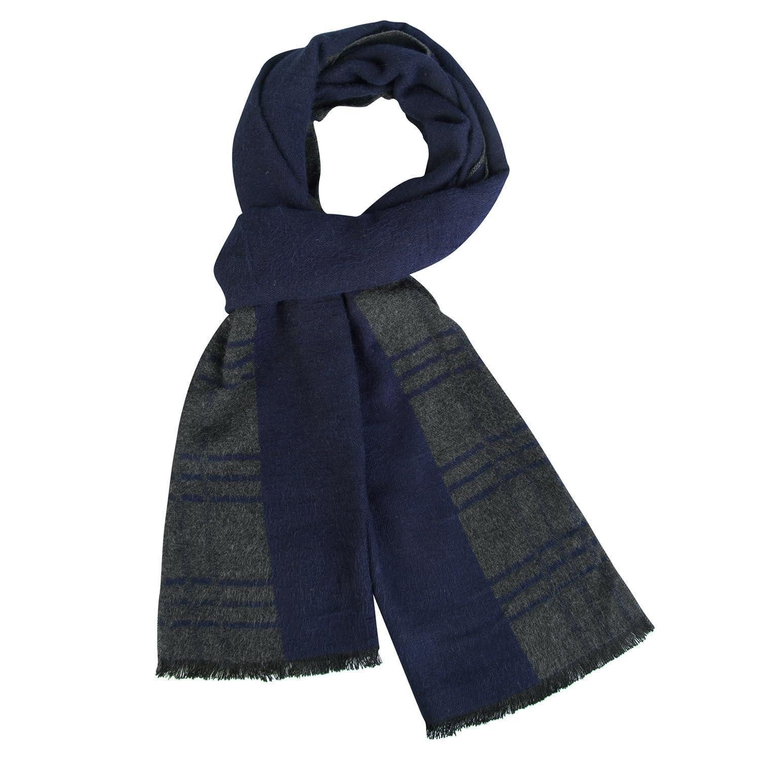 LuxusKollektion Halstuch Herren Schal Kariert Grau Blau, (1-St)