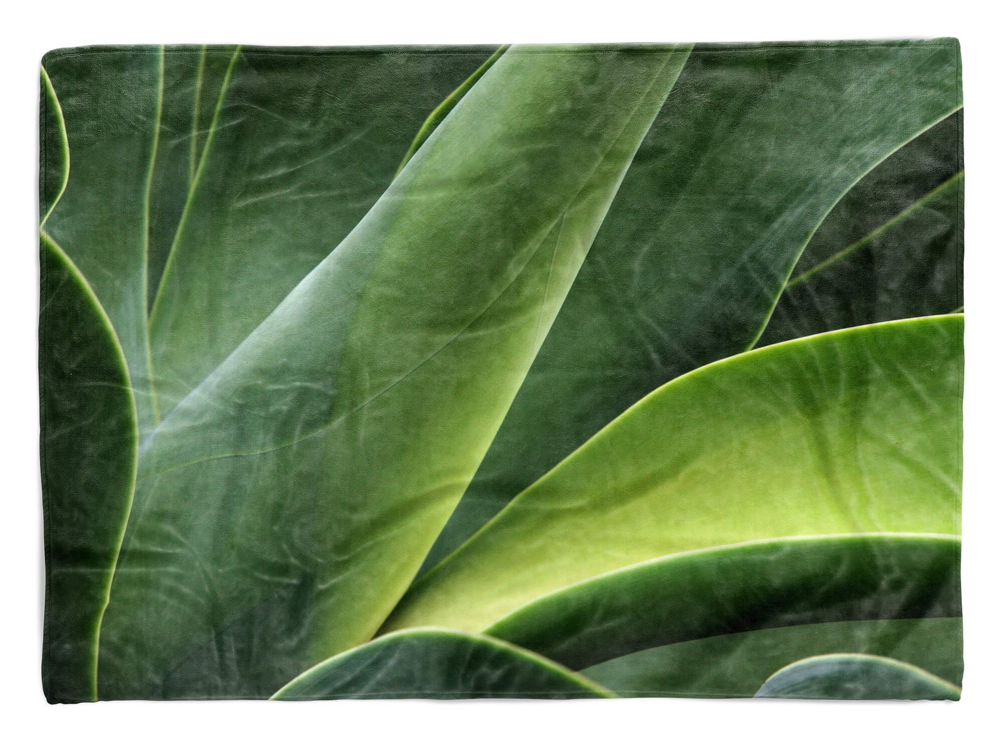 Sinus Art Handtücher Handtuch Strandhandtuch Saunatuch Kuscheldecke mit Fotomotiv Grün Pflanze Nahau, Baumwolle-Polyester-Mix (1-St), Handtuch