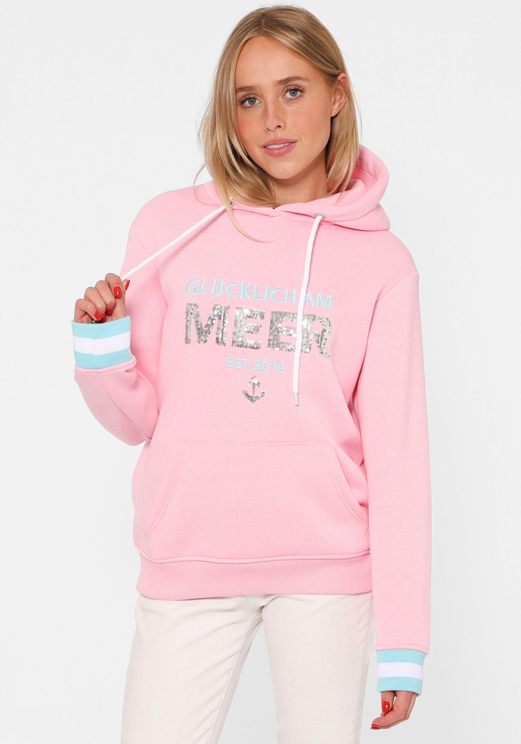 Zwillingsherz Hoodie "Glücklich am Meer" mit günstig online kaufen