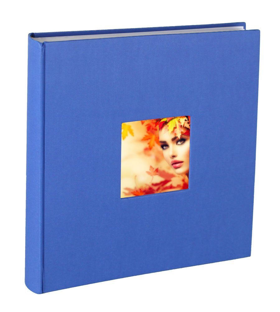 IDEAL TREND Fotoalbum Flair Fotoalbum 30x30 cm 100 weiße Seiten Seiten Jumbo Buchalbum Fotob Blau