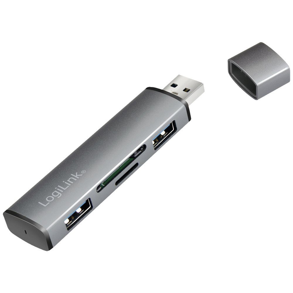 USB-Verteiler LogiLink UA0394 USB 3.2 Gen 2-Hub mit Aluminiumgehäuse, mit eingebaut