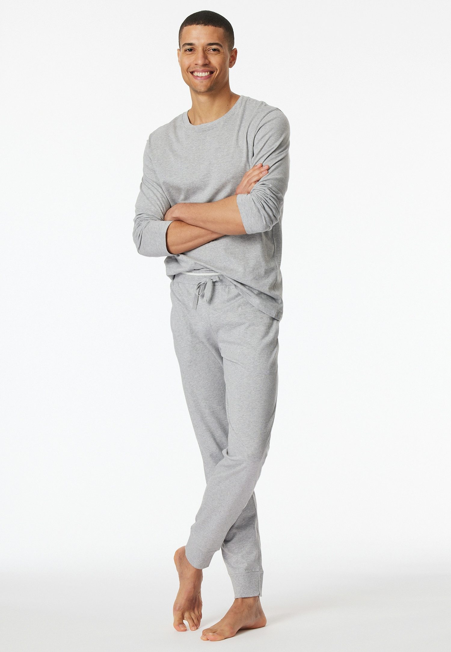 Schiesser Pyjamahose Mix+Relax Reine Baumwolle, seitliche Taschen, Bindeband
