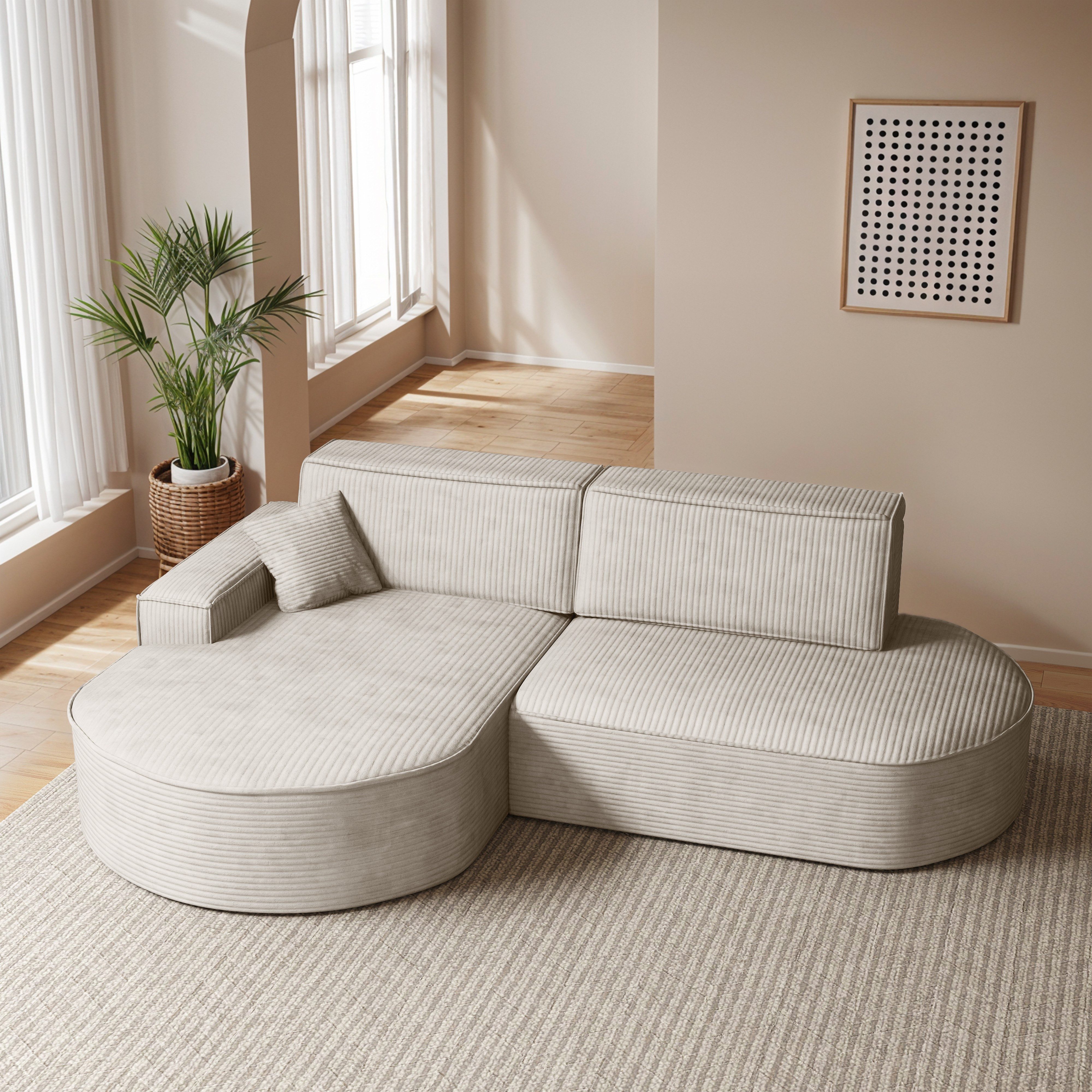 yourhouse24 Ecksofa PARMA PRO mit Schlaffunktion – Organisches Design