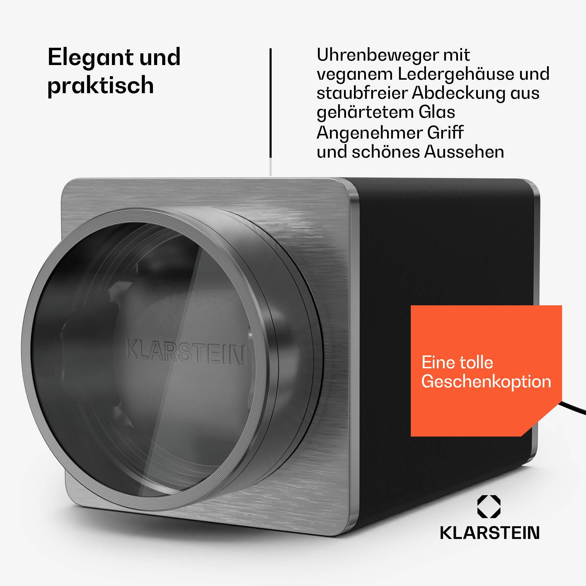 Klarstein Uhrenbeweger TimeSync 1, Uhrenboxen Uhrenkasten Uhrenbeweger 1 Uhr Stapelbar