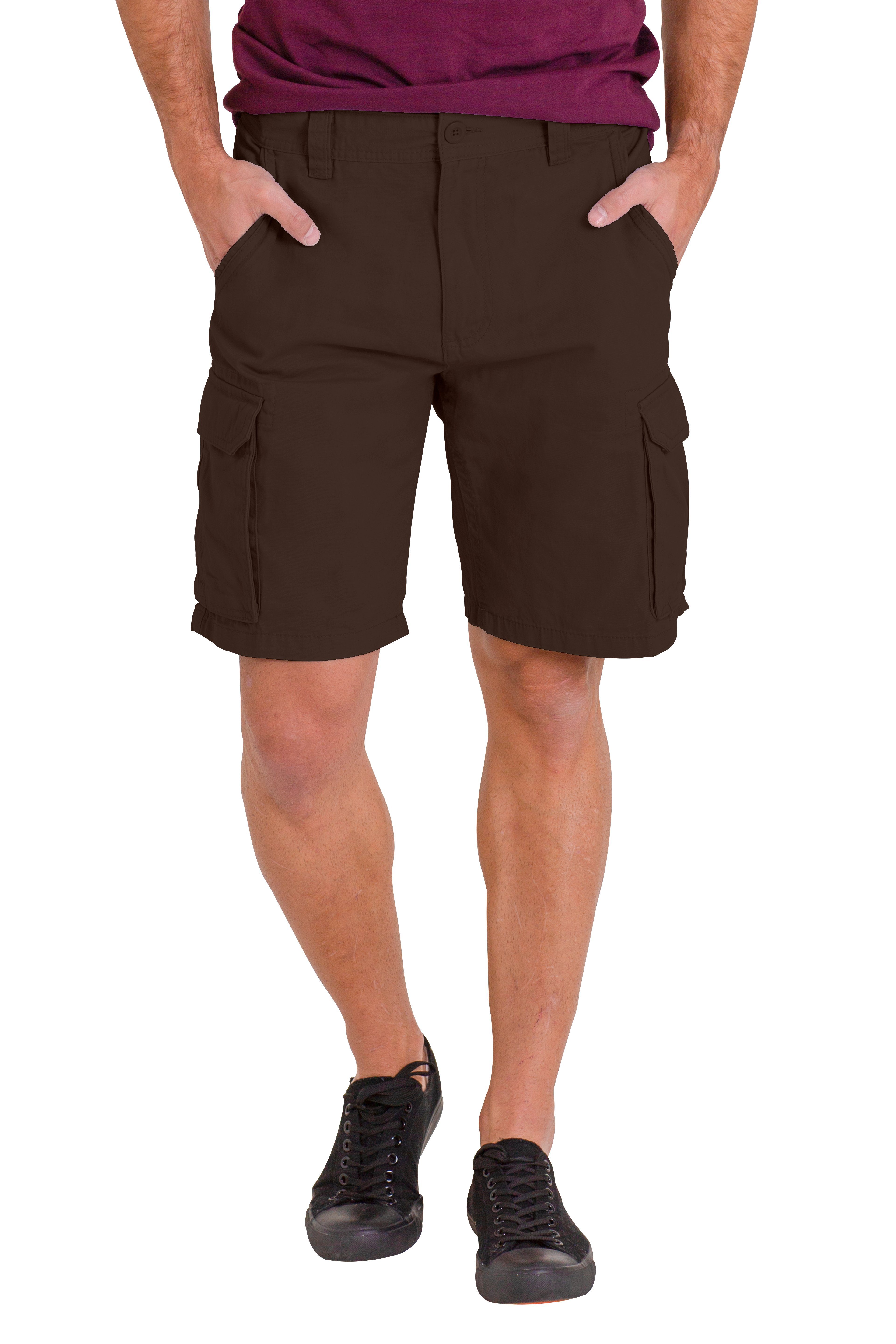 BlauerHafen Cargoshorts Herren Premium Cargo Shorts 100% Baumwolle 6 Taschen Sommer Halbhose Braun