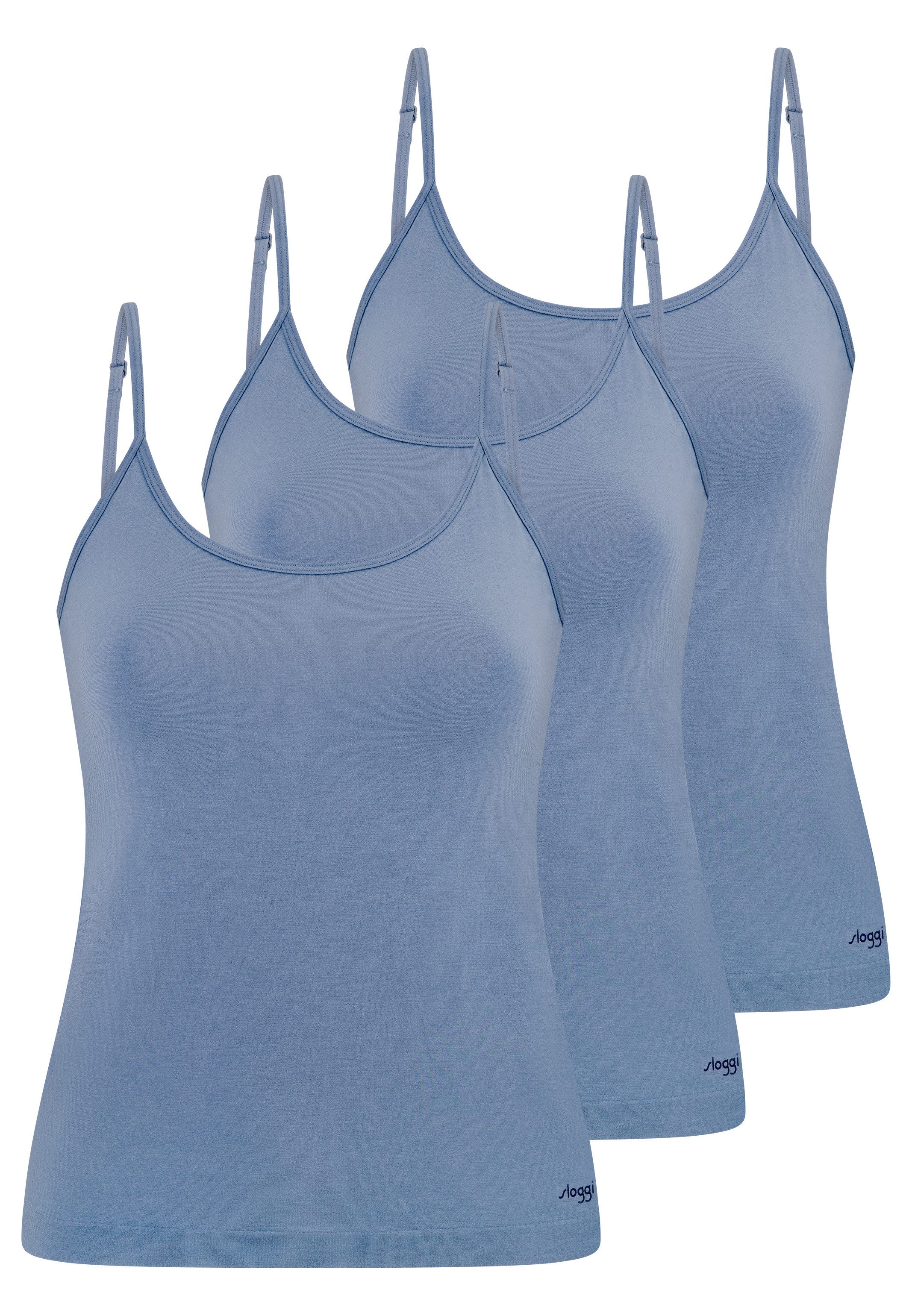 sloggi Unterhemd 3er Pack GO Sense (Spar-Set, 3-St) Spaghetti Top - Nahtlos - Spaghetti Top in modern-puristischem Design