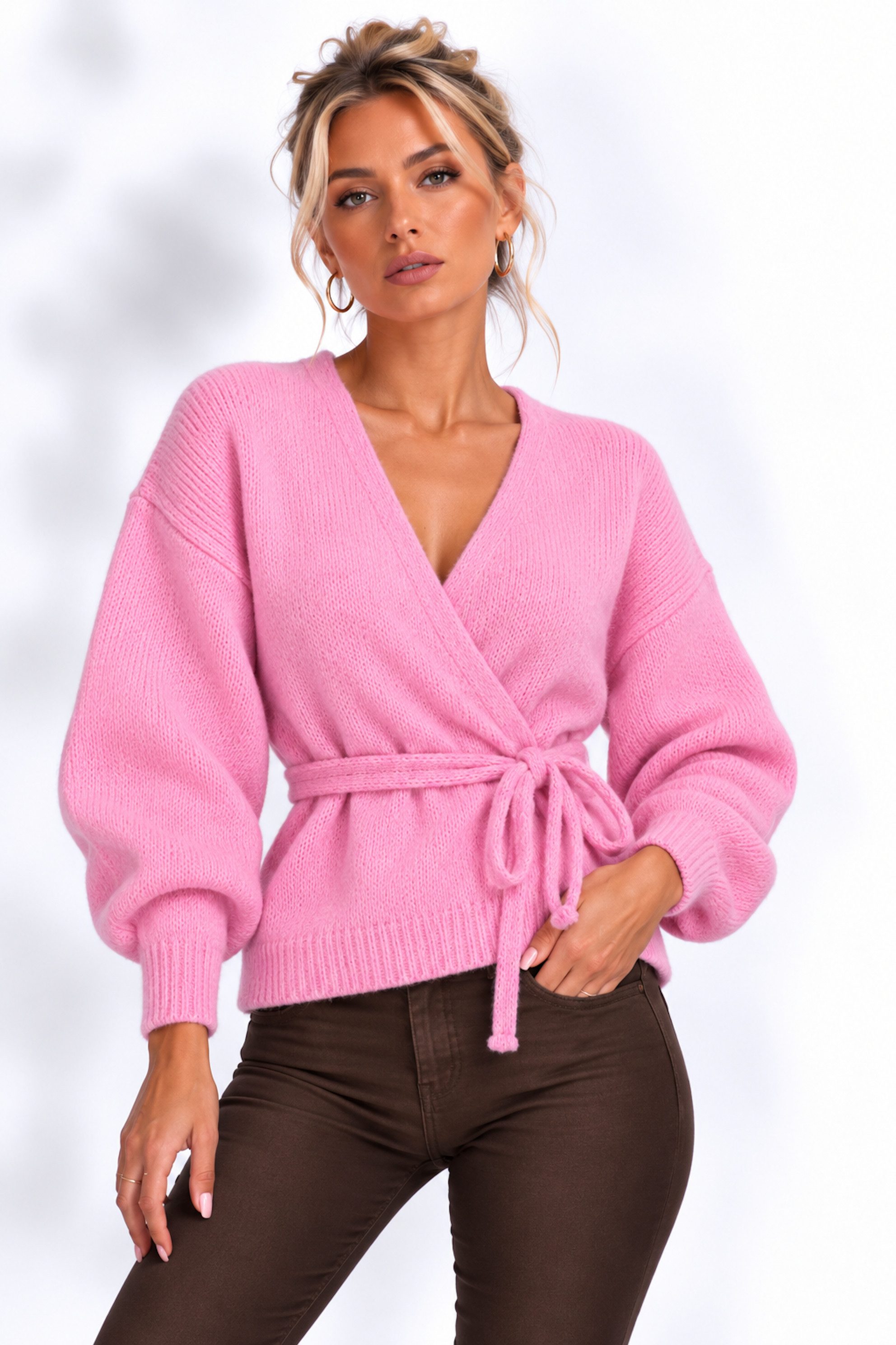 Worldclassca Cardigan Worldclassca Damen Wickelcardigan Cardigan Wickelstrickjacke Pullover Neue Kollektion - Stilvolle und gemütliche Strickmode für Damen