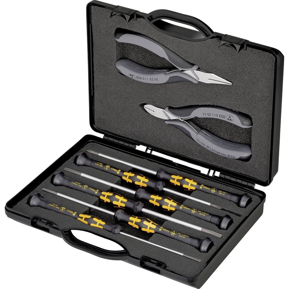 Knipex Werkzeugset Knipex 00 20 18 ESD Elektriker Werkzeugset im Koffer 8teilig