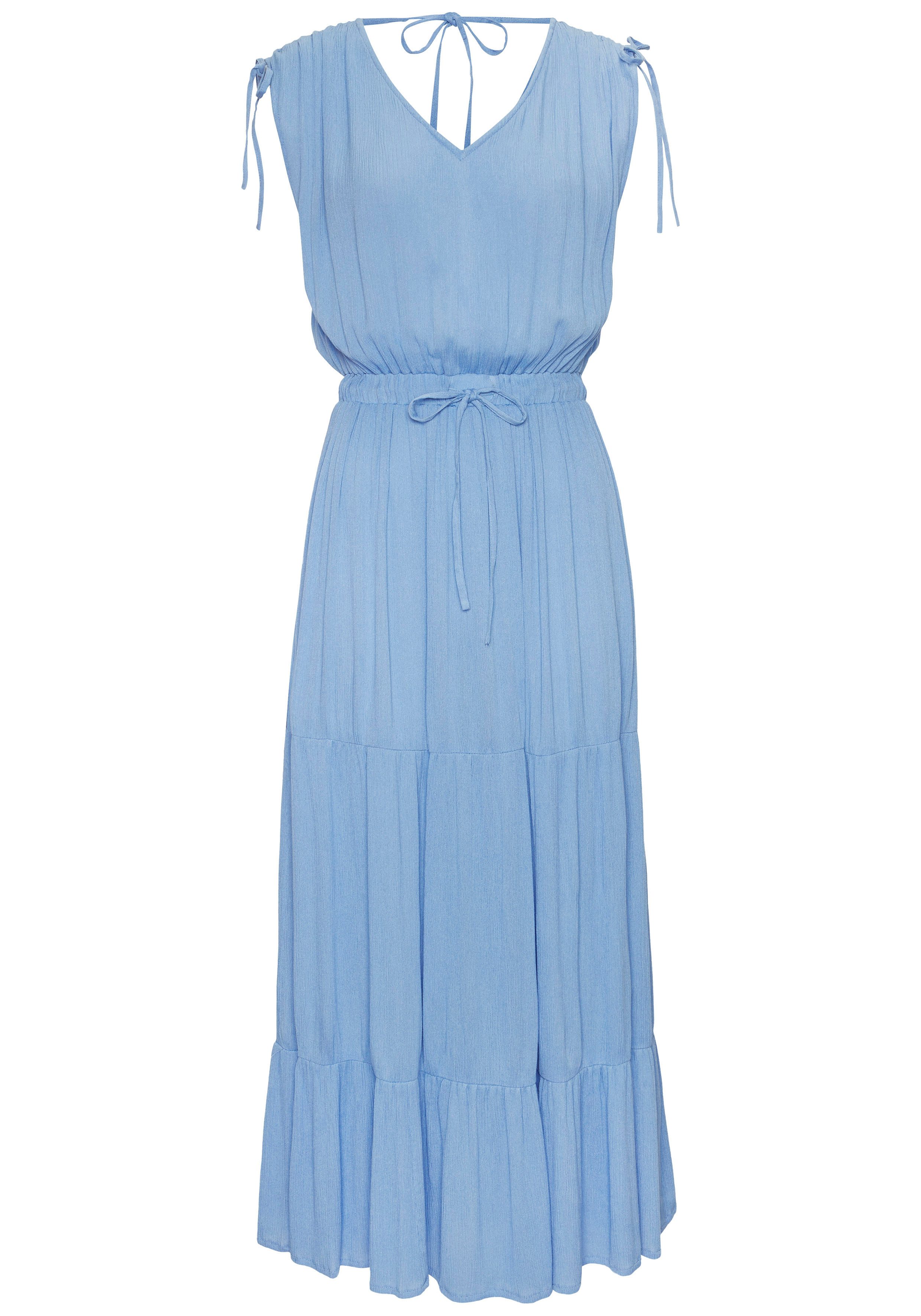 LASCANA Maxikleid mit tiefem Ausschnitt aus gekreppter Viskose. € 59,99