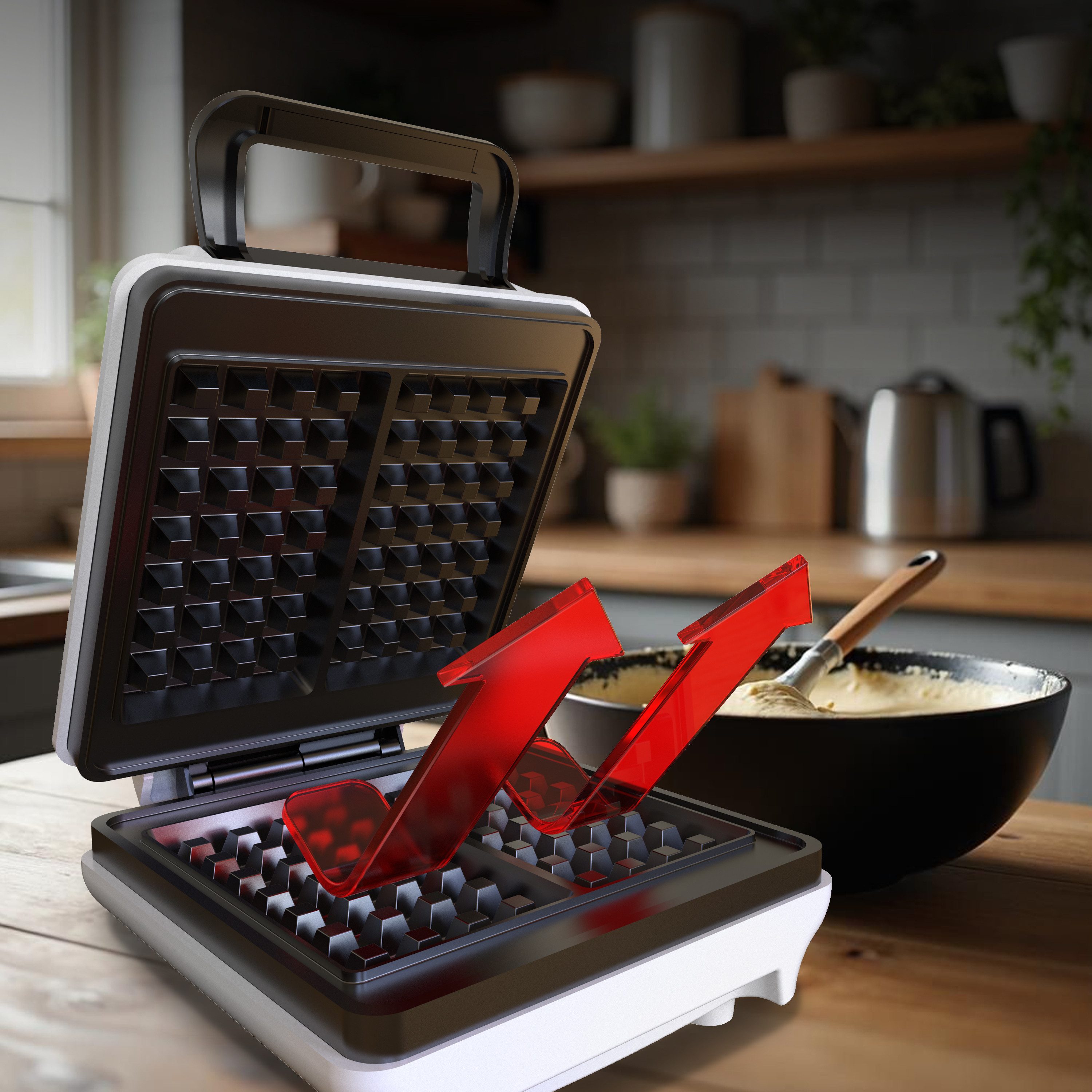 Adler 2-in-1-Kombi-Waffeleisen Adler-Mesko Waffeleisen 1800W MS 3091, 1800 W