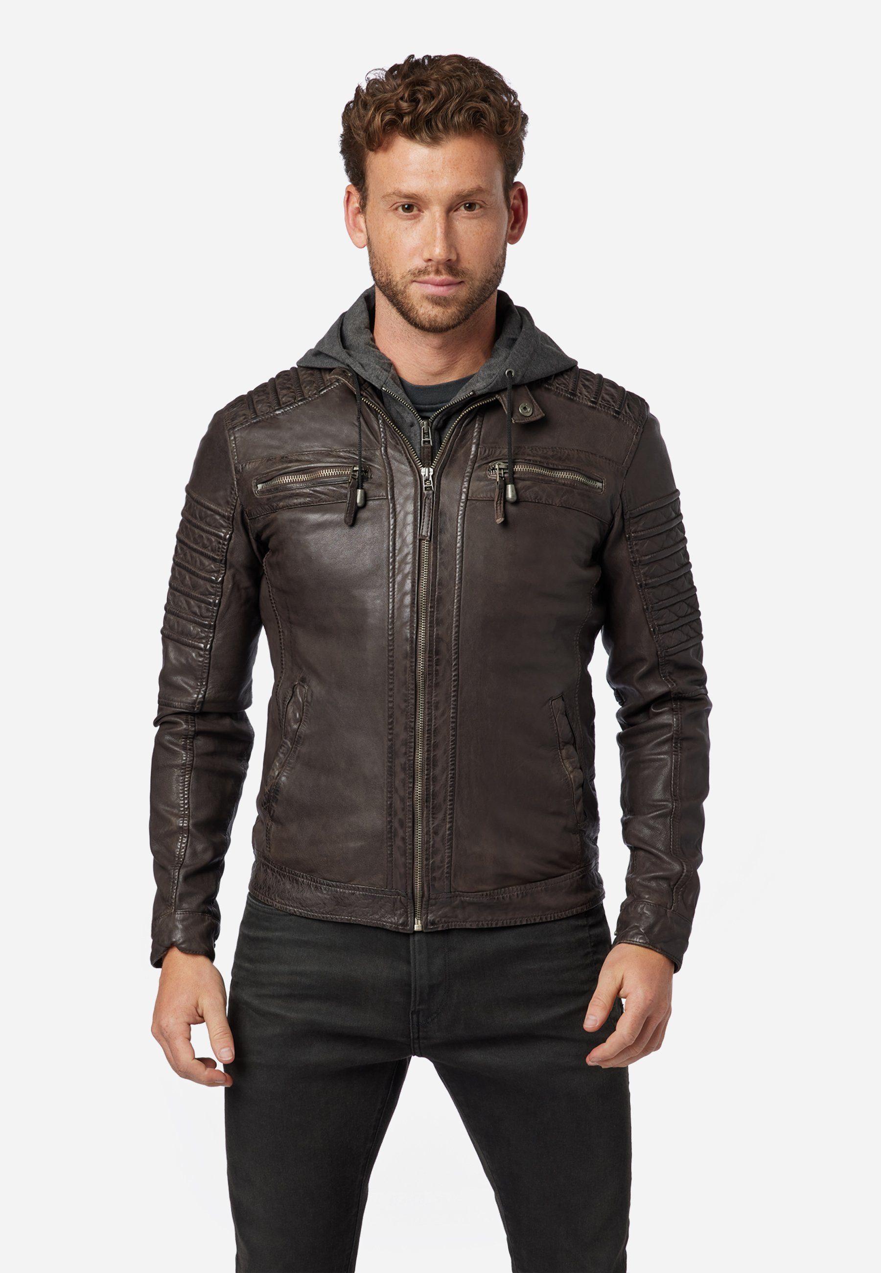 RICANO Lederjacke 12815 Hood Lederjacke mit günstig online kaufen