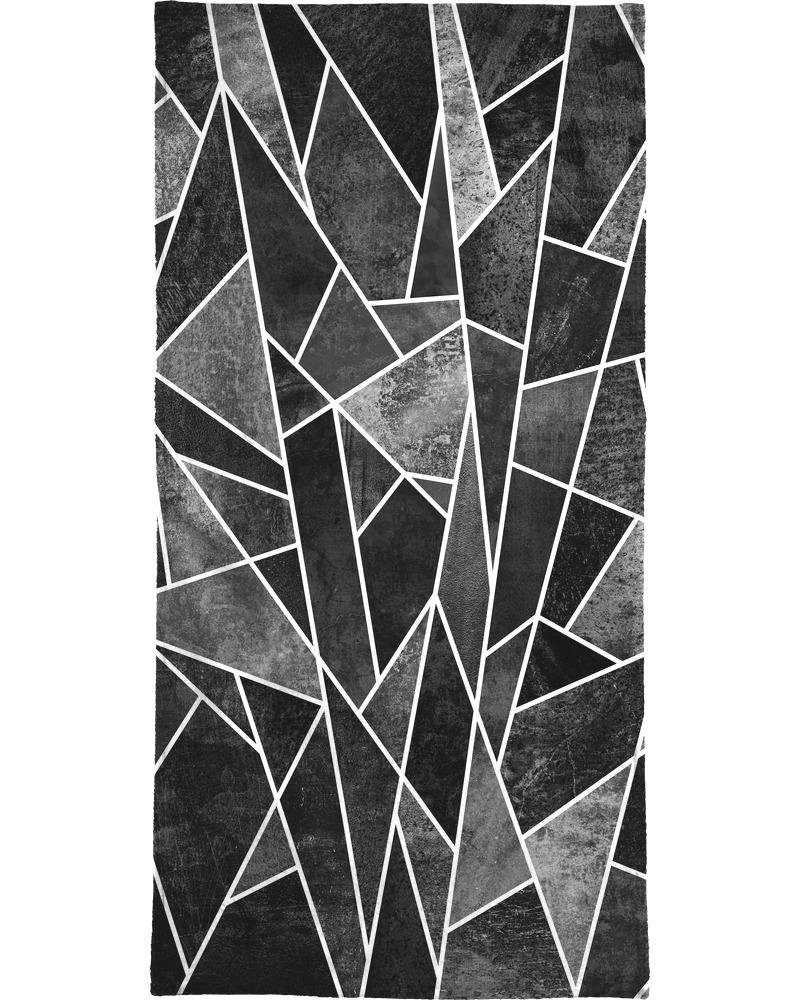 Juniqe Handtuch Shattered Black - Handtuch Einseitig bedrucktes, Frottee-Veloursqualität (1-St), Bedruckte Oberseite in weicher Frottee-Veloursqualität.