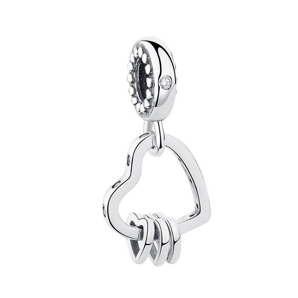 Bead Alle meine Herzen Anhänger für Charm Armband, 925er Silber, Zirkonia